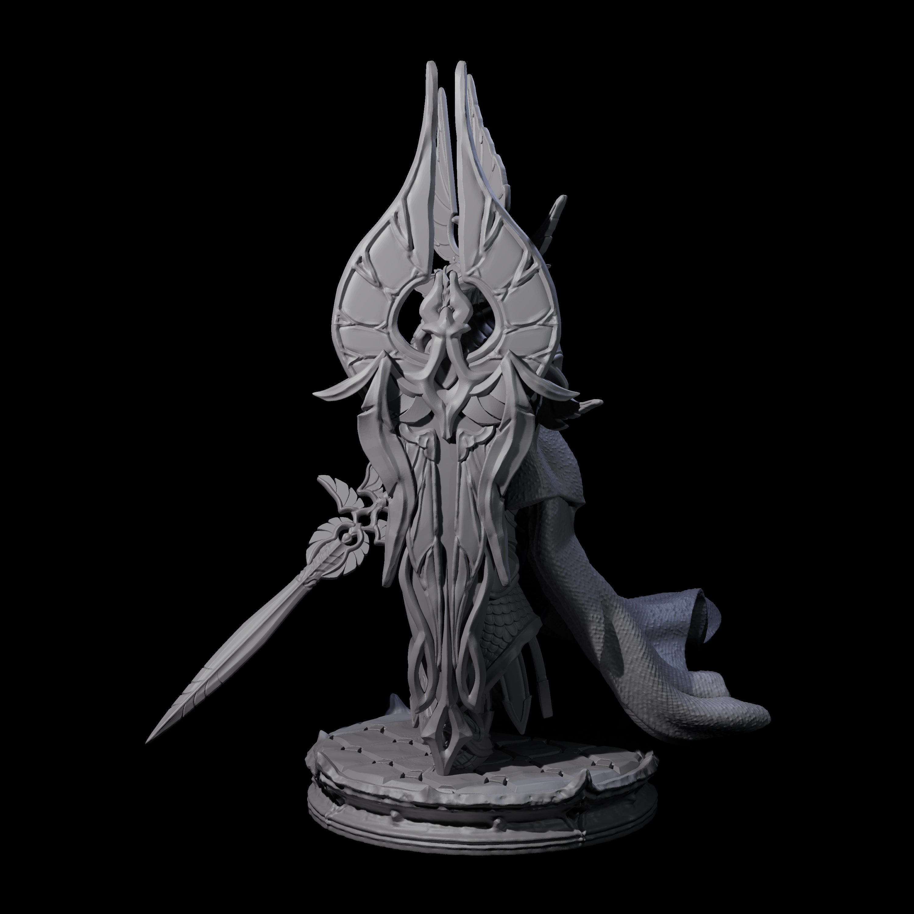 Elite Dark Elf Warrior B Miniature for Dungeons and Dragons, Pathfinder or other TTRPGs