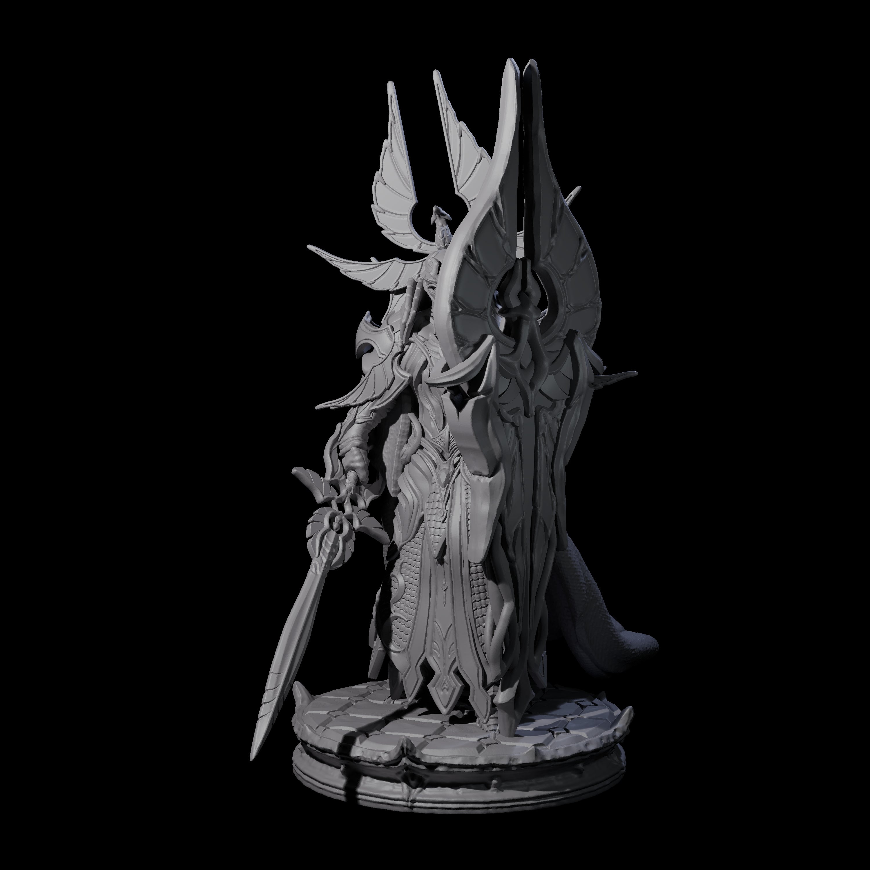 Elite Dark Elf Warrior B Miniature for Dungeons and Dragons, Pathfinder or other TTRPGs