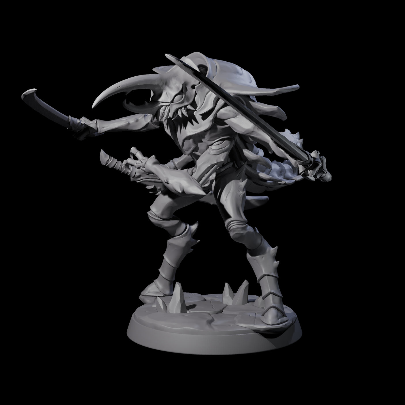 Elite Thri-kreen Warrior Miniature for Dungeons and Dragons, Pathfinder or other TTRPGs