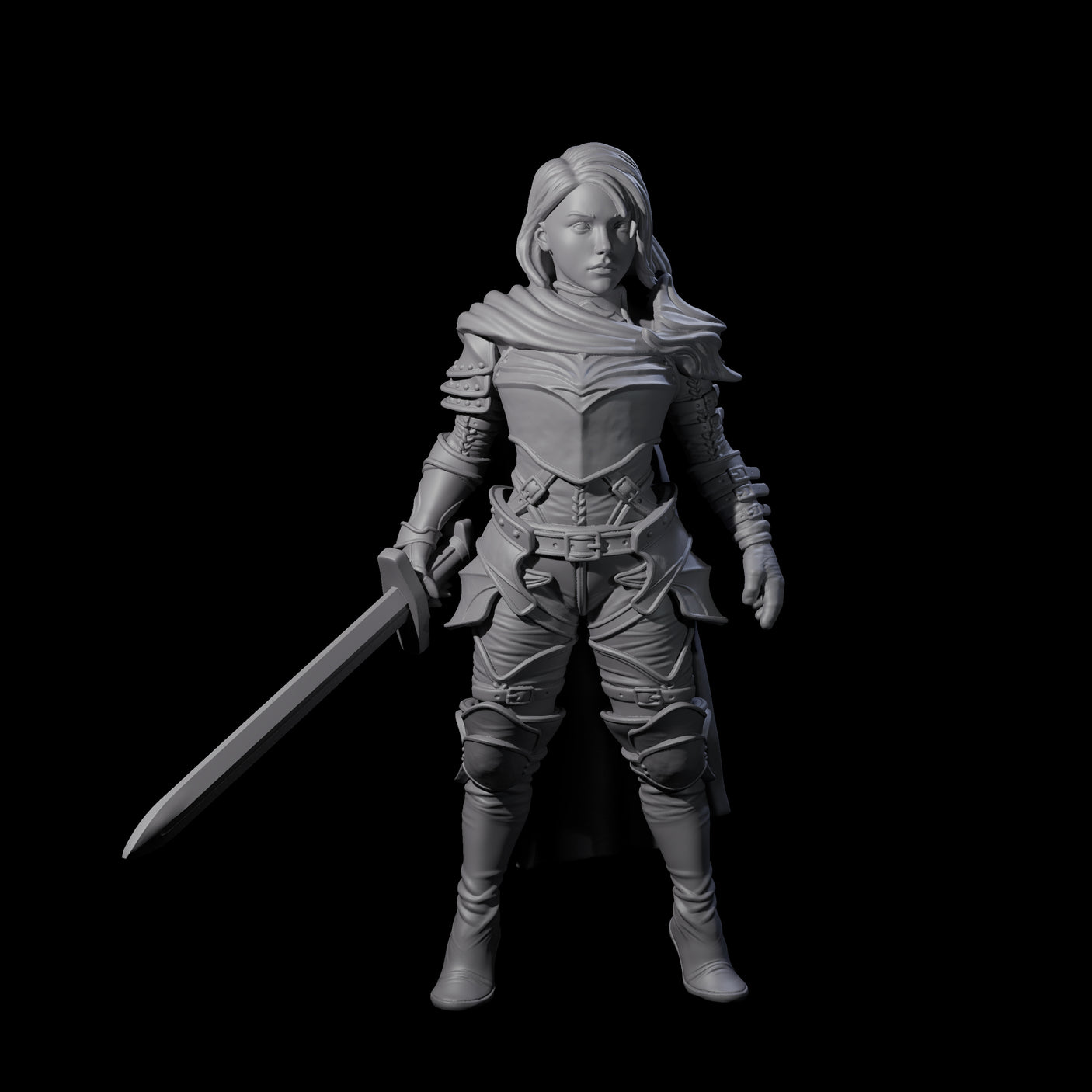Elmna - Captain of the Guard Miniature for Dungeons and Dragons, Pathfinder or other TTRPGs