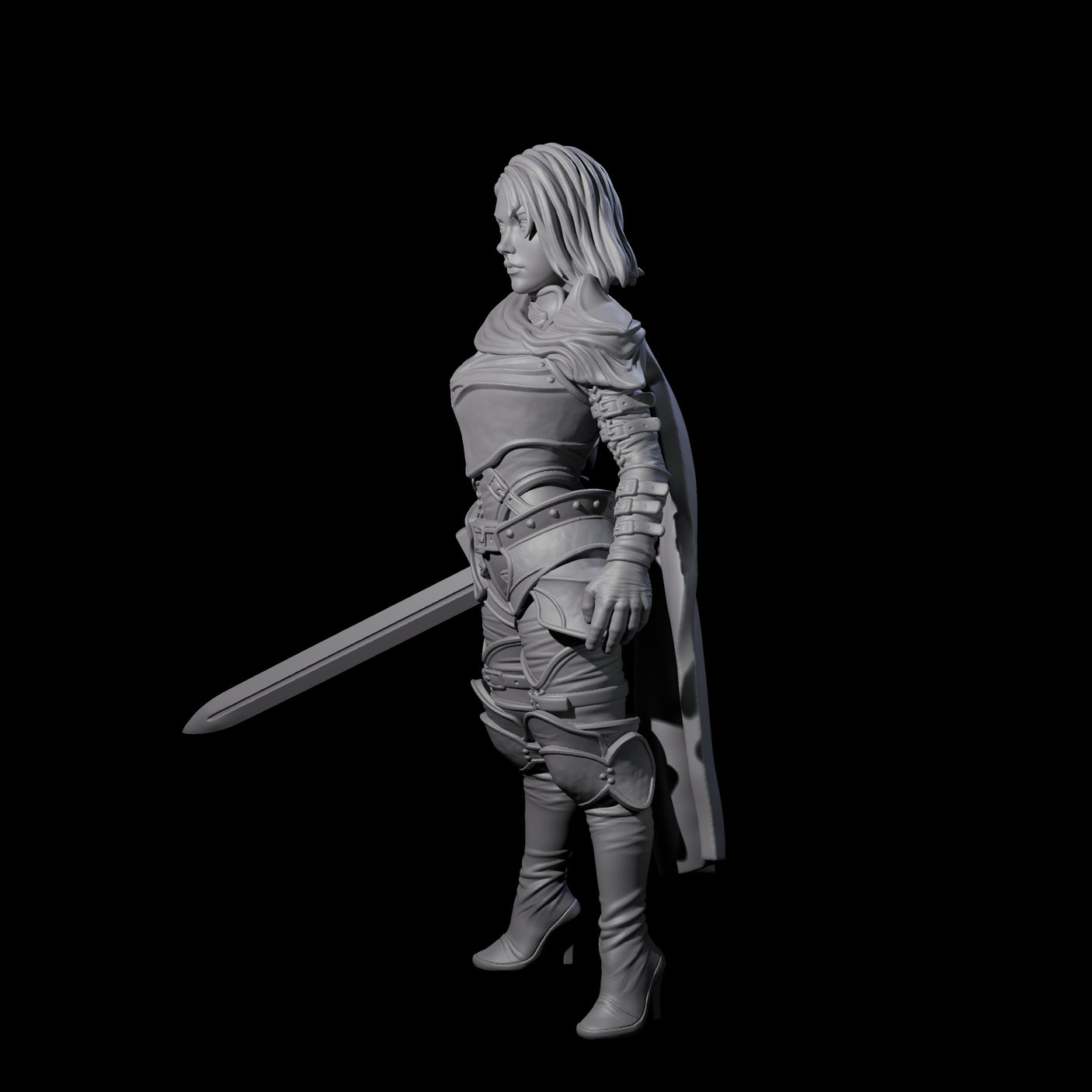 Elmna - Captain of the Guard Miniature for Dungeons and Dragons, Pathfinder or other TTRPGs
