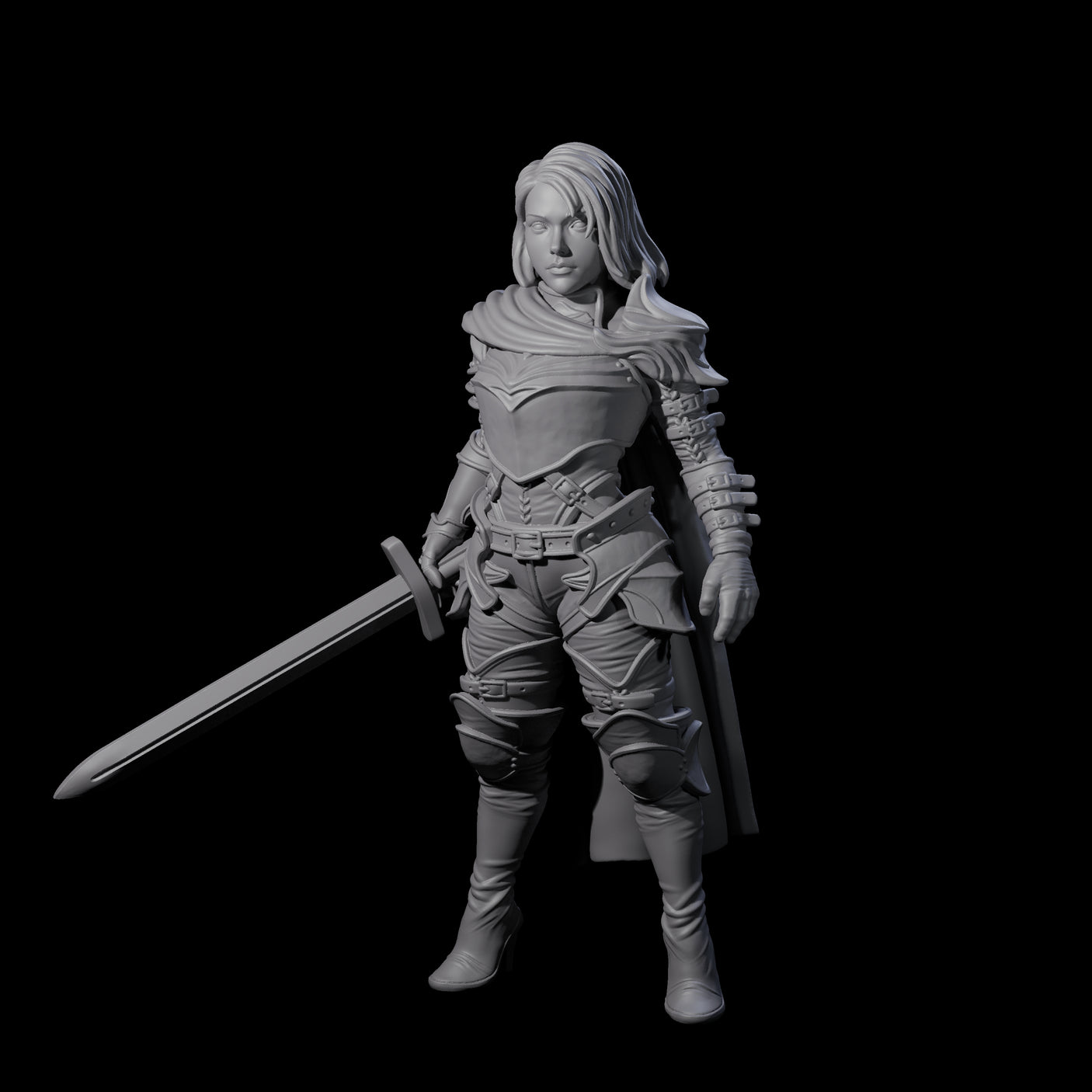 Elmna - Captain of the Guard Miniature for Dungeons and Dragons, Pathfinder or other TTRPGs