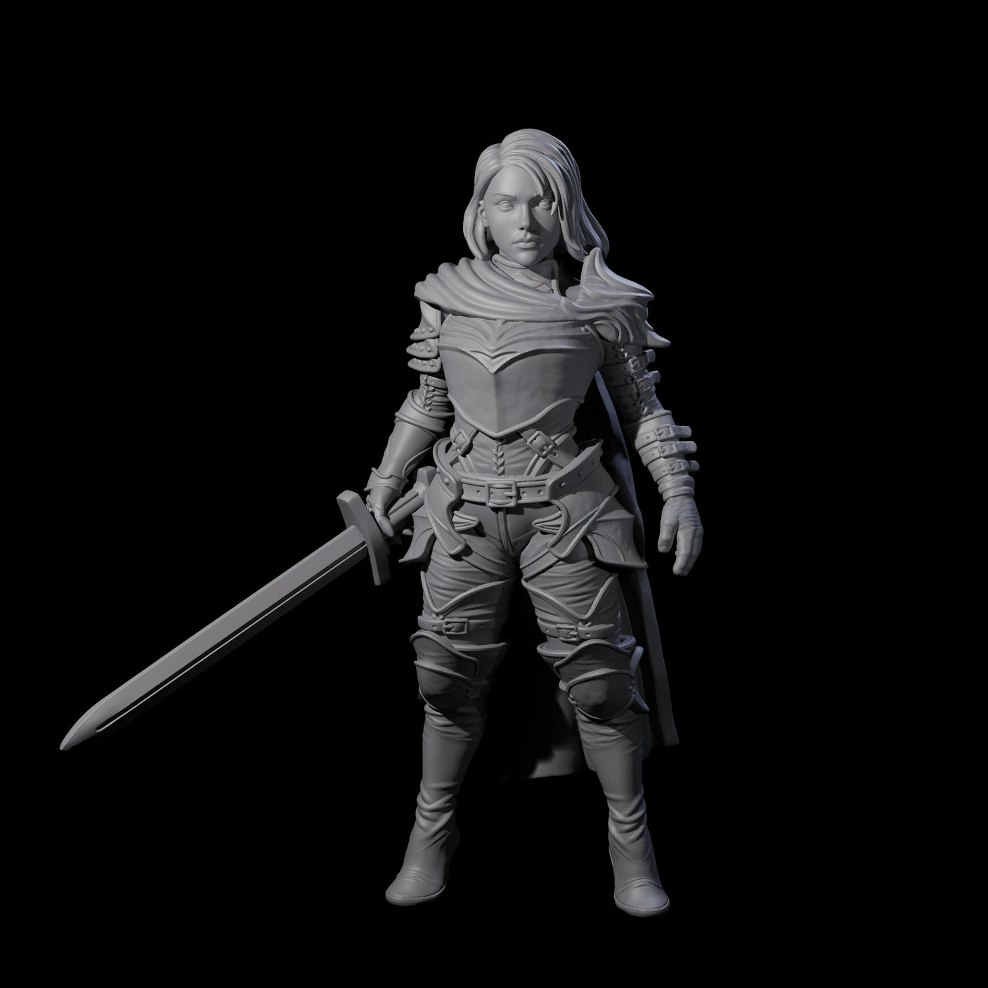 Elmna - Captain of the Guard Miniature for Dungeons and Dragons, Pathfinder or other TTRPGs