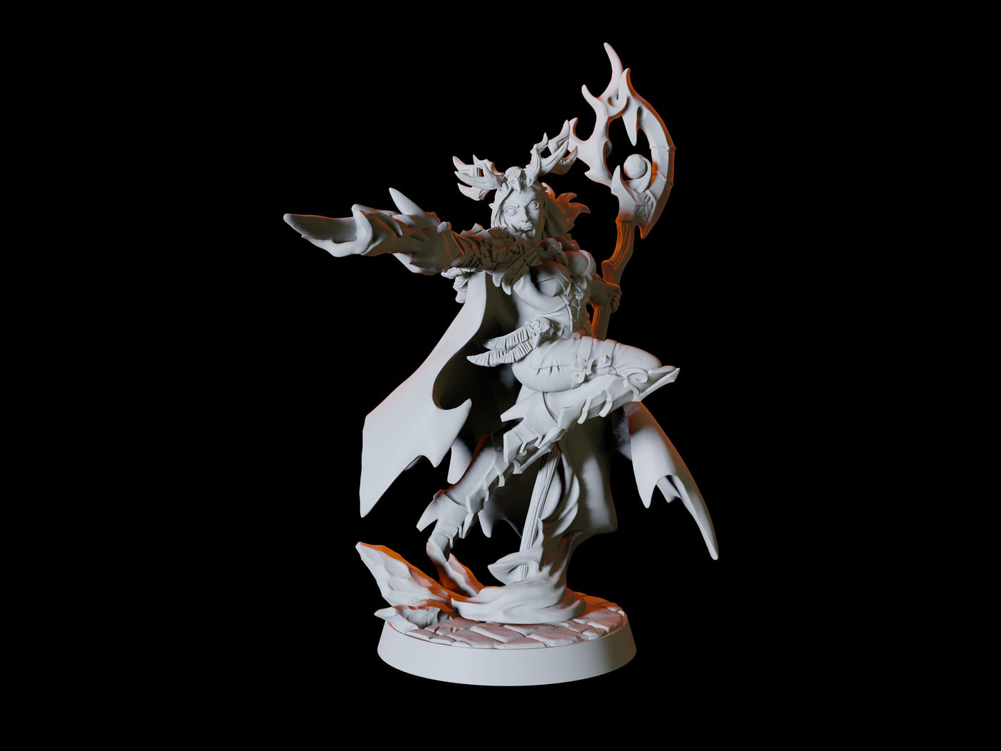 Elven Druid Miniature for Dungeons and Dragons, Pathfinder or other TTRPGs