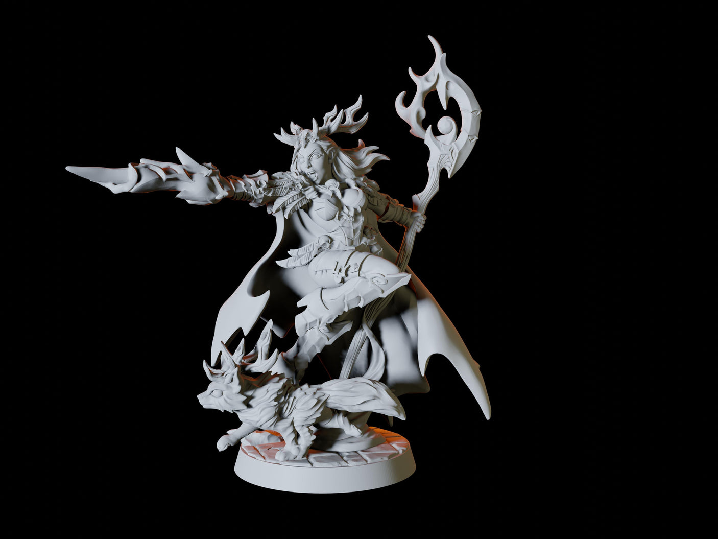 Elven Druid Miniature for Dungeons and Dragons, Pathfinder or other TTRPGs