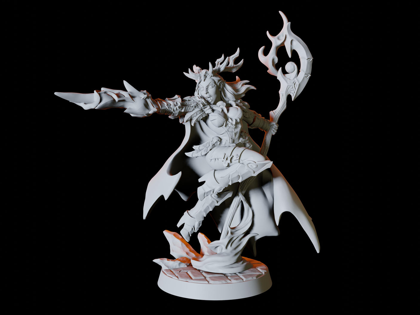 Elven Druid Miniature for Dungeons and Dragons, Pathfinder or other TTRPGs