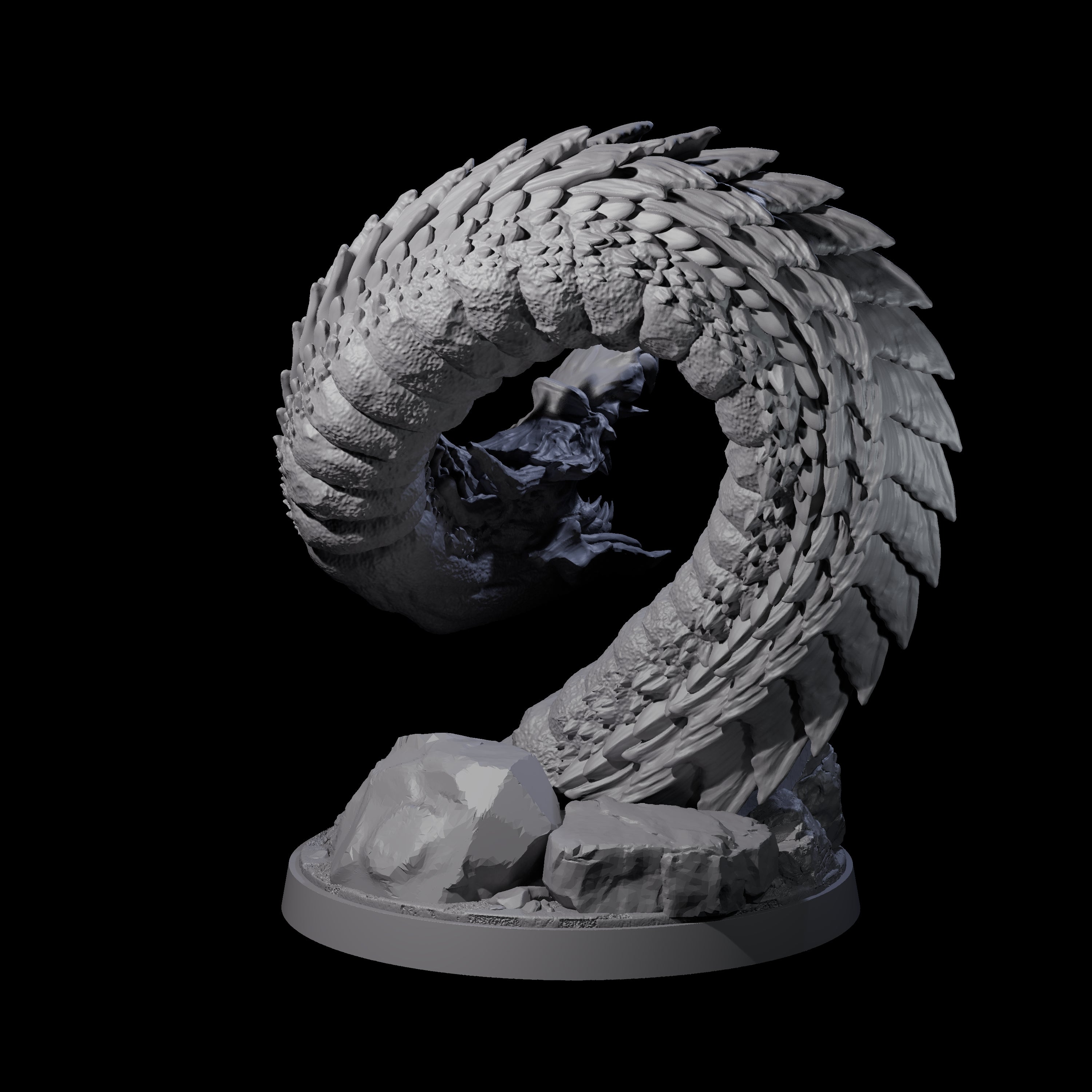 Emerging Purple Worm A Miniature for Dungeons and Dragons, Pathfinder or other TTRPGs
