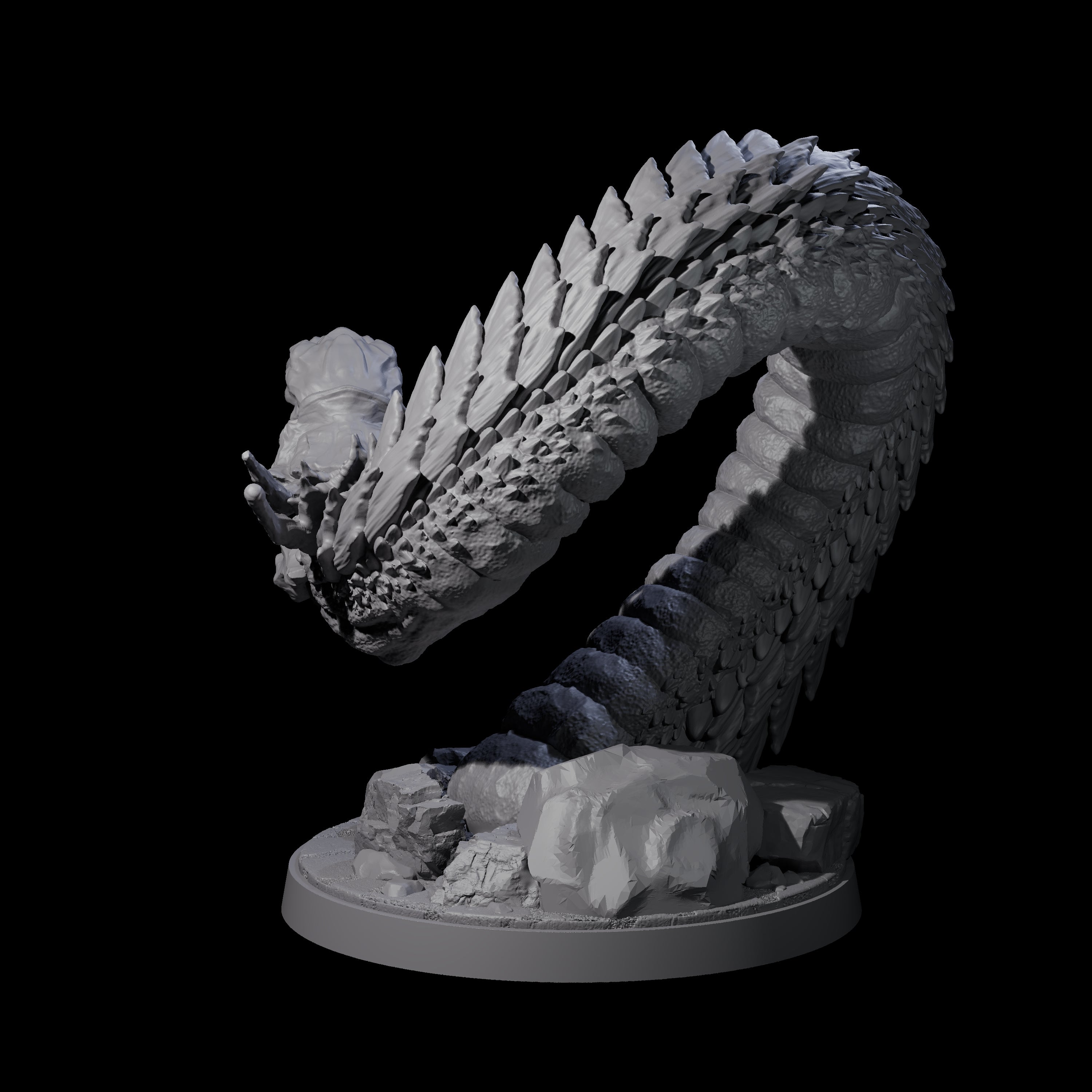 Emerging Purple Worm A Miniature for Dungeons and Dragons, Pathfinder or other TTRPGs