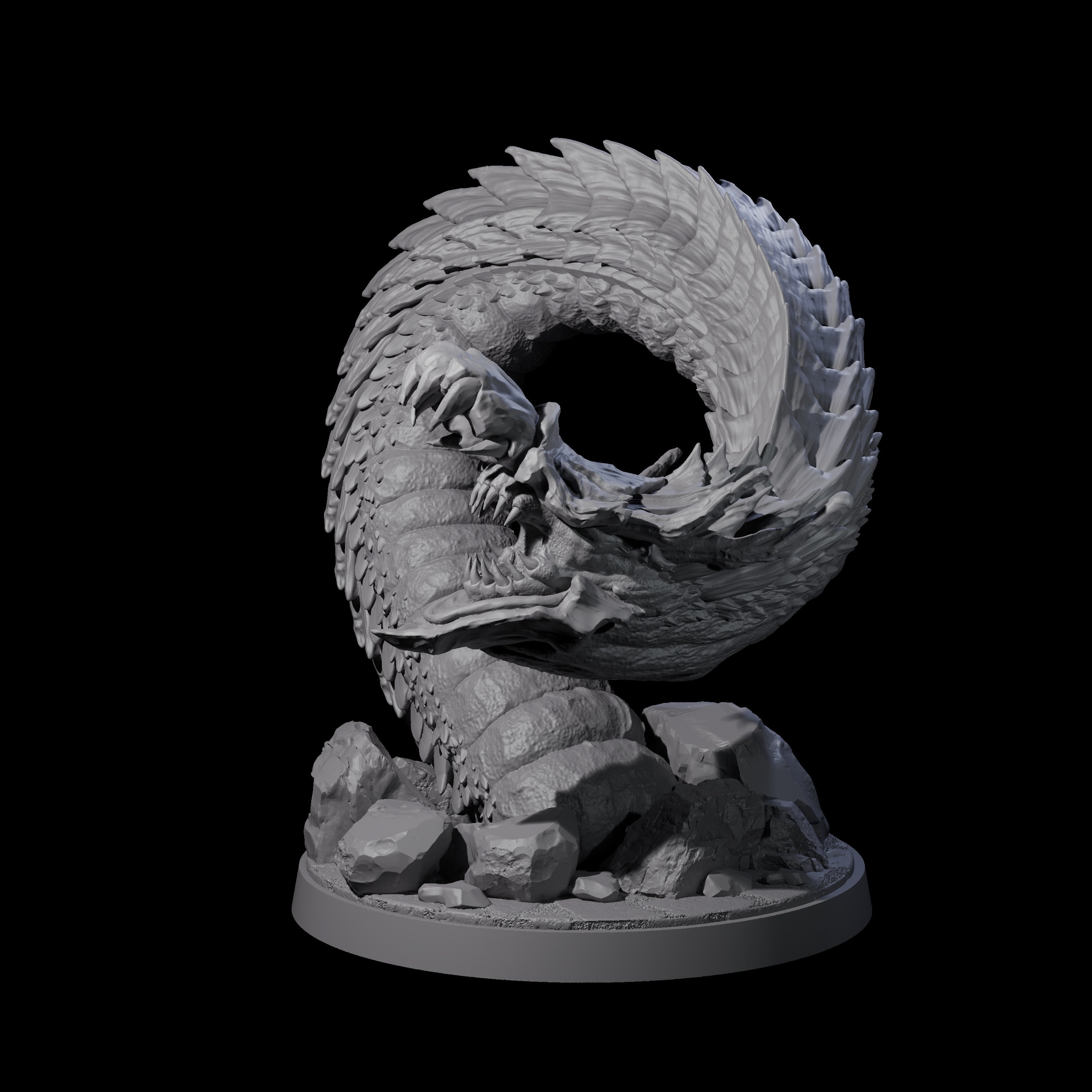 Emerging Purple Worm A Miniature for Dungeons and Dragons, Pathfinder or other TTRPGs