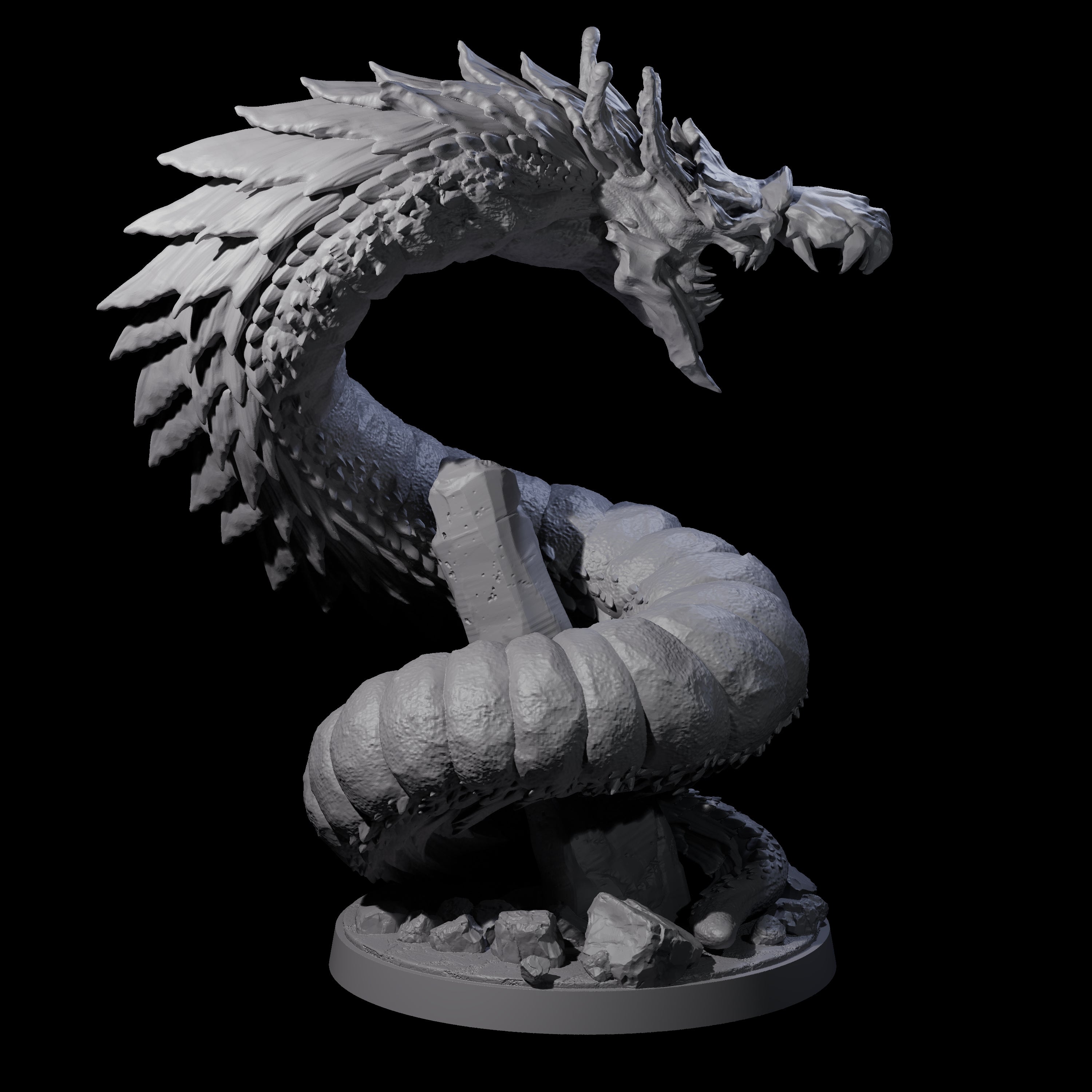 Emerging Purple Worm B Miniature for Dungeons and Dragons, Pathfinder or other TTRPGs