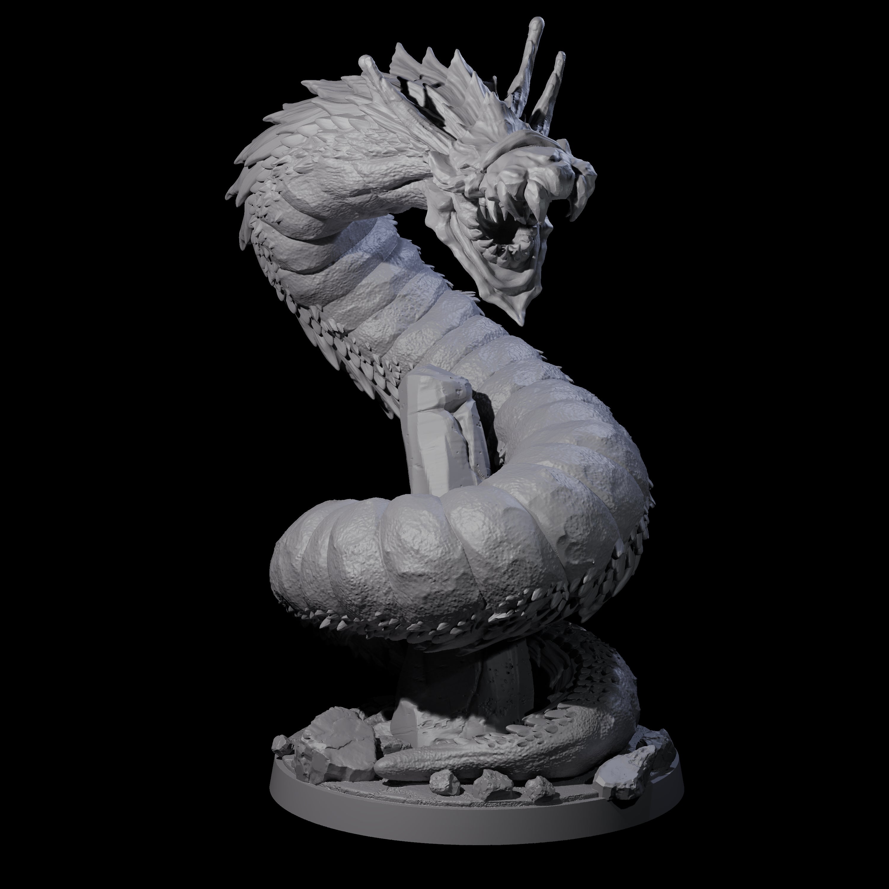 Emerging Purple Worm B Miniature for Dungeons and Dragons, Pathfinder or other TTRPGs