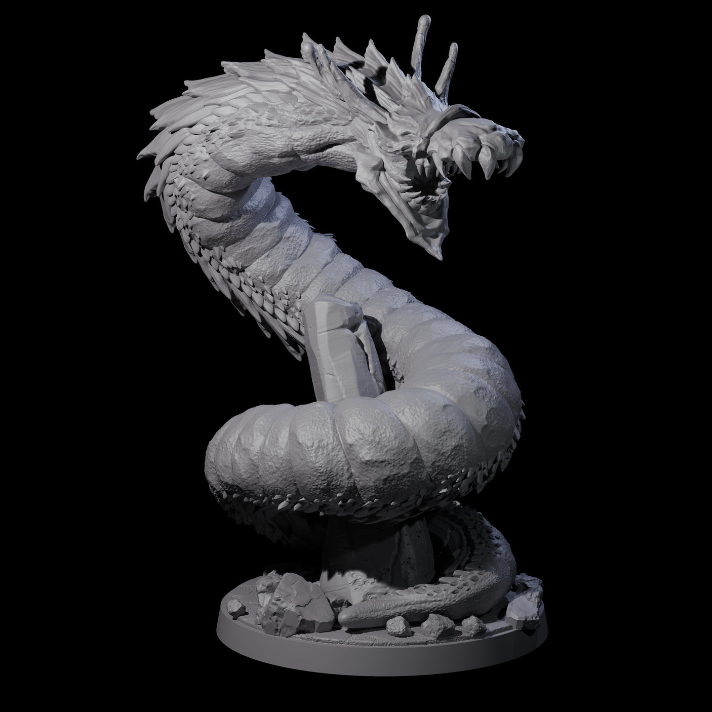 Emerging Purple Worm B Miniature for Dungeons and Dragons, Pathfinder or other TTRPGs