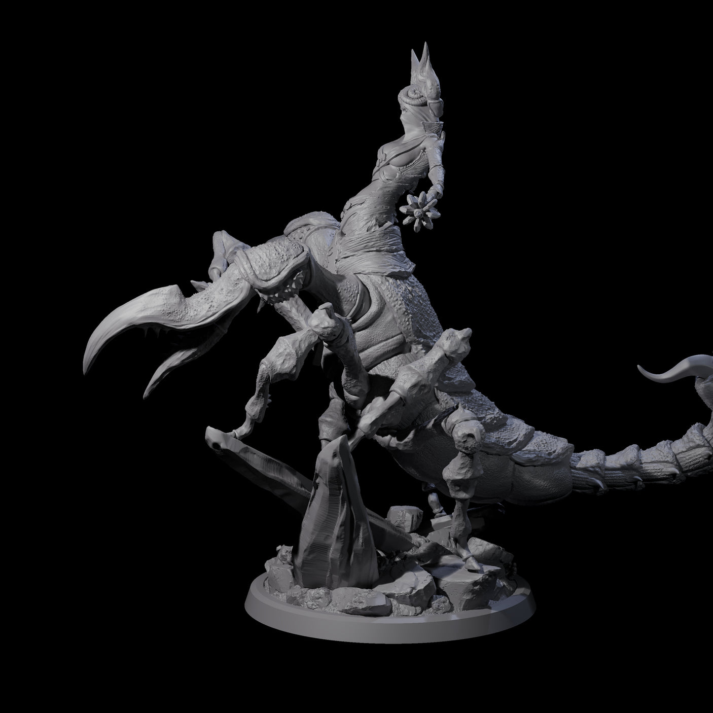 Enchanting Scorpion Drider B Miniature for Dungeons and Dragons, Pathfinder or other TTRPGs