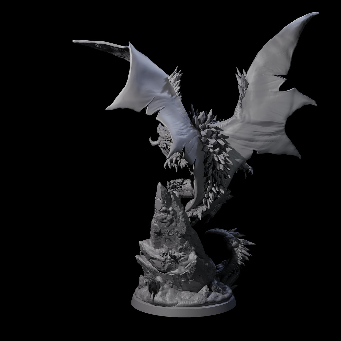 Enraged Crouching Dragon Miniature for Dungeons and Dragons, Pathfinder or other TTRPGs