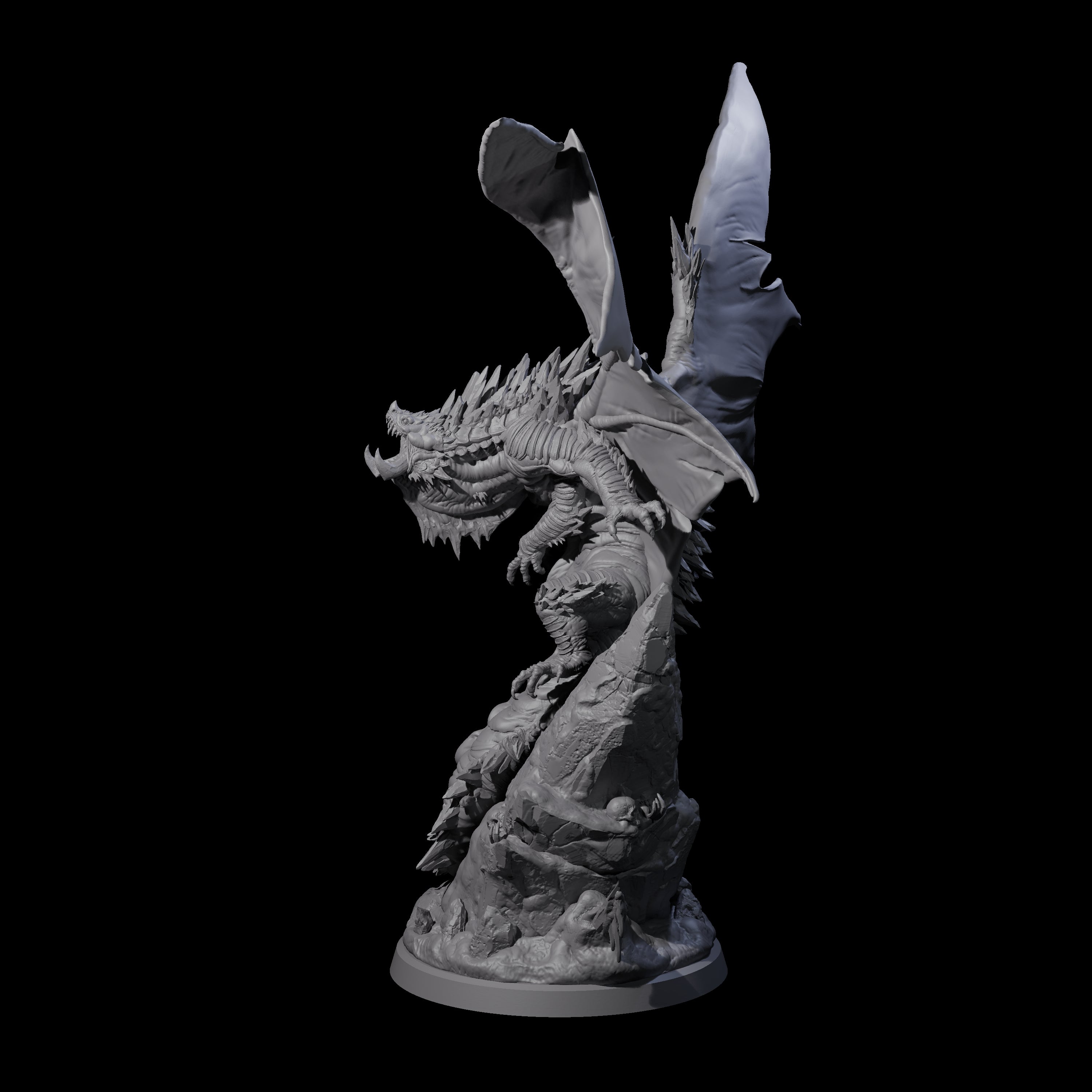 Enraged Crouching Dragon Miniature for Dungeons and Dragons, Pathfinder or other TTRPGs