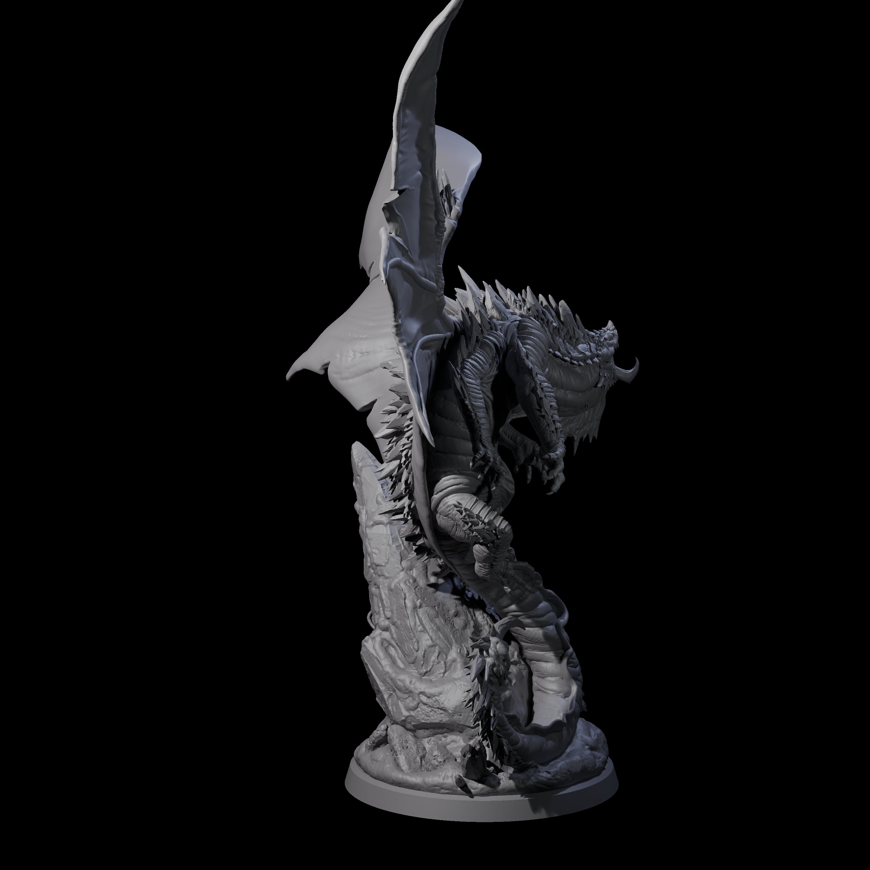 Enraged Crouching Dragon Miniature for Dungeons and Dragons, Pathfinder or other TTRPGs