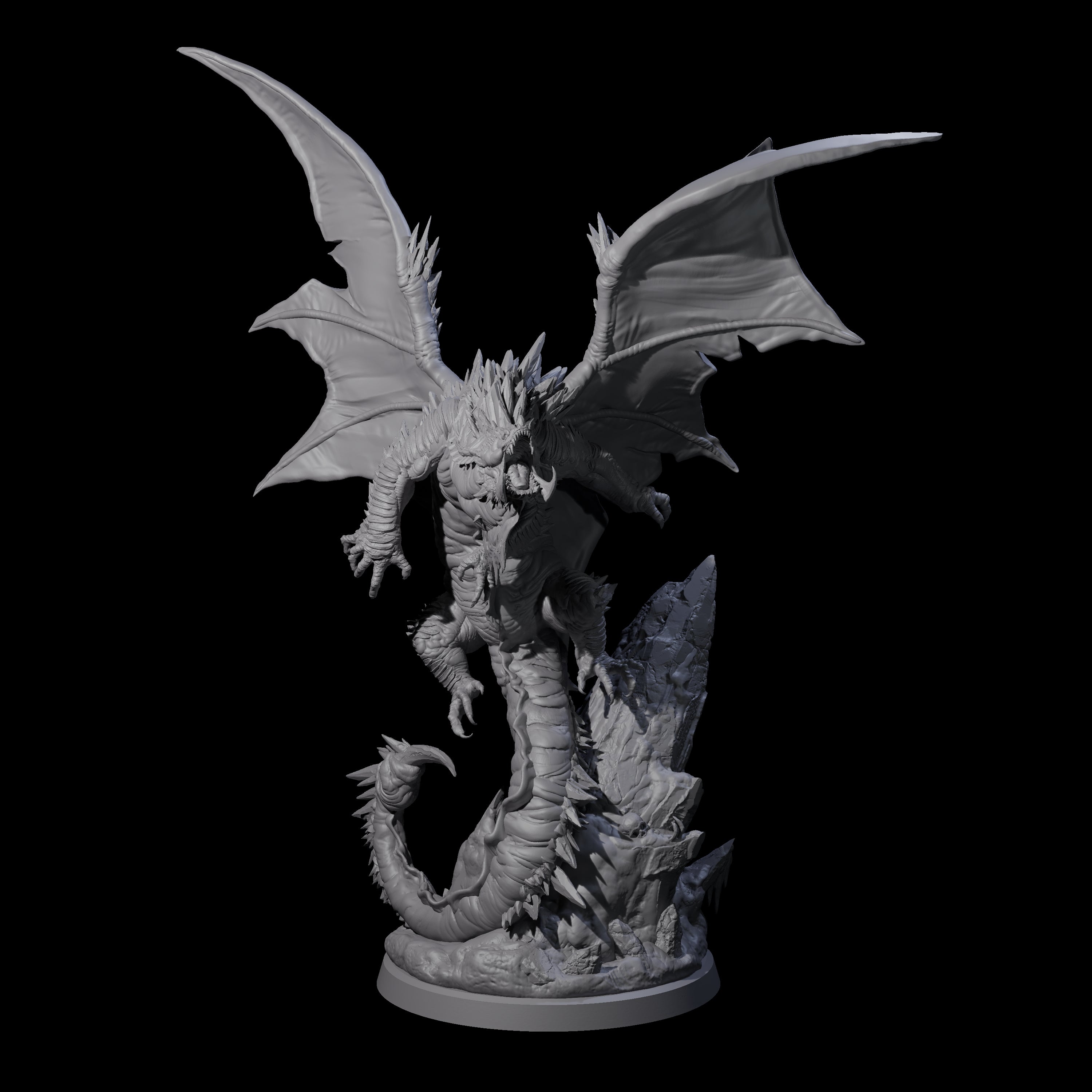 Enraged Crouching Dragon Miniature for Dungeons and Dragons, Pathfinder or other TTRPGs