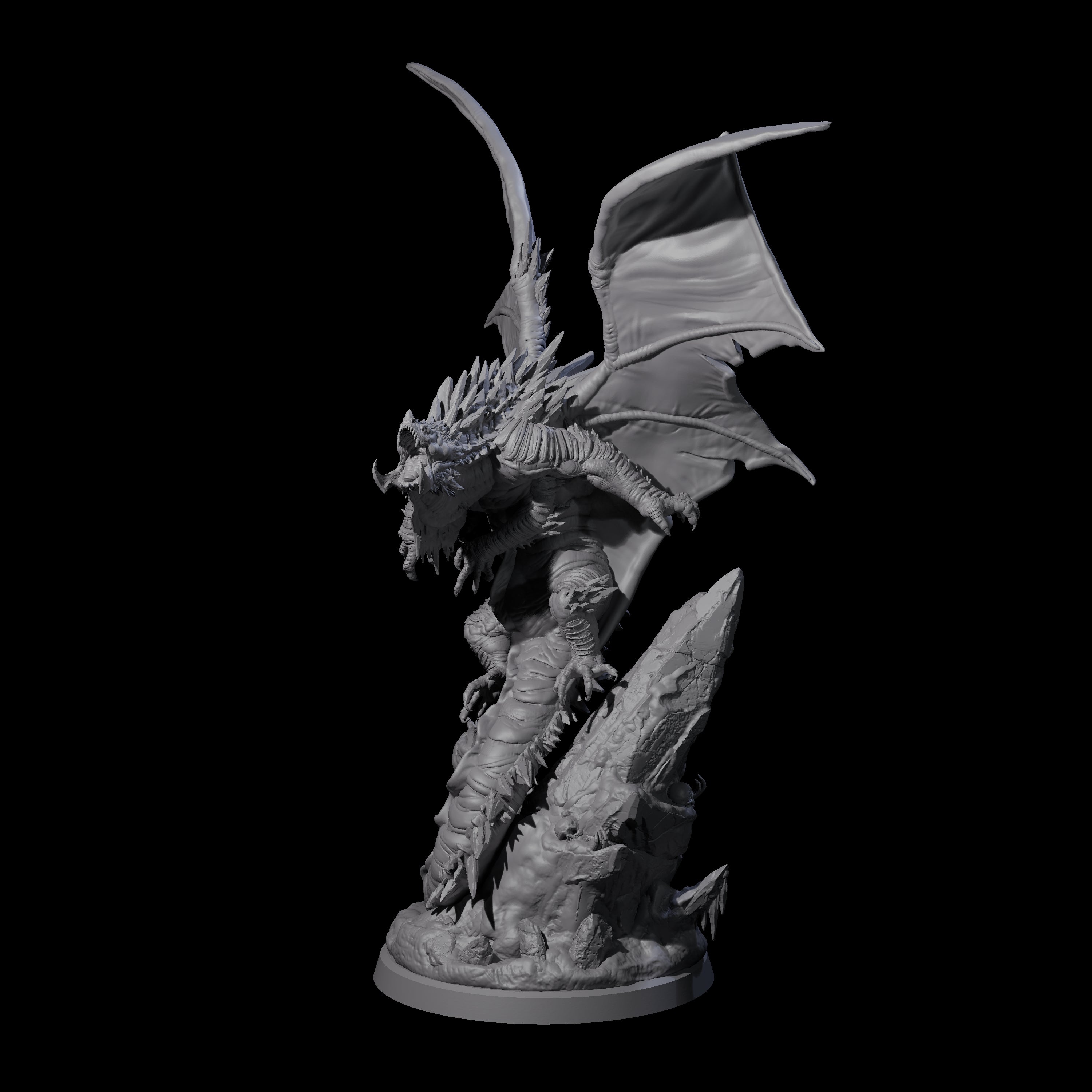 Enraged Crouching Dragon Miniature for Dungeons and Dragons, Pathfinder or other TTRPGs