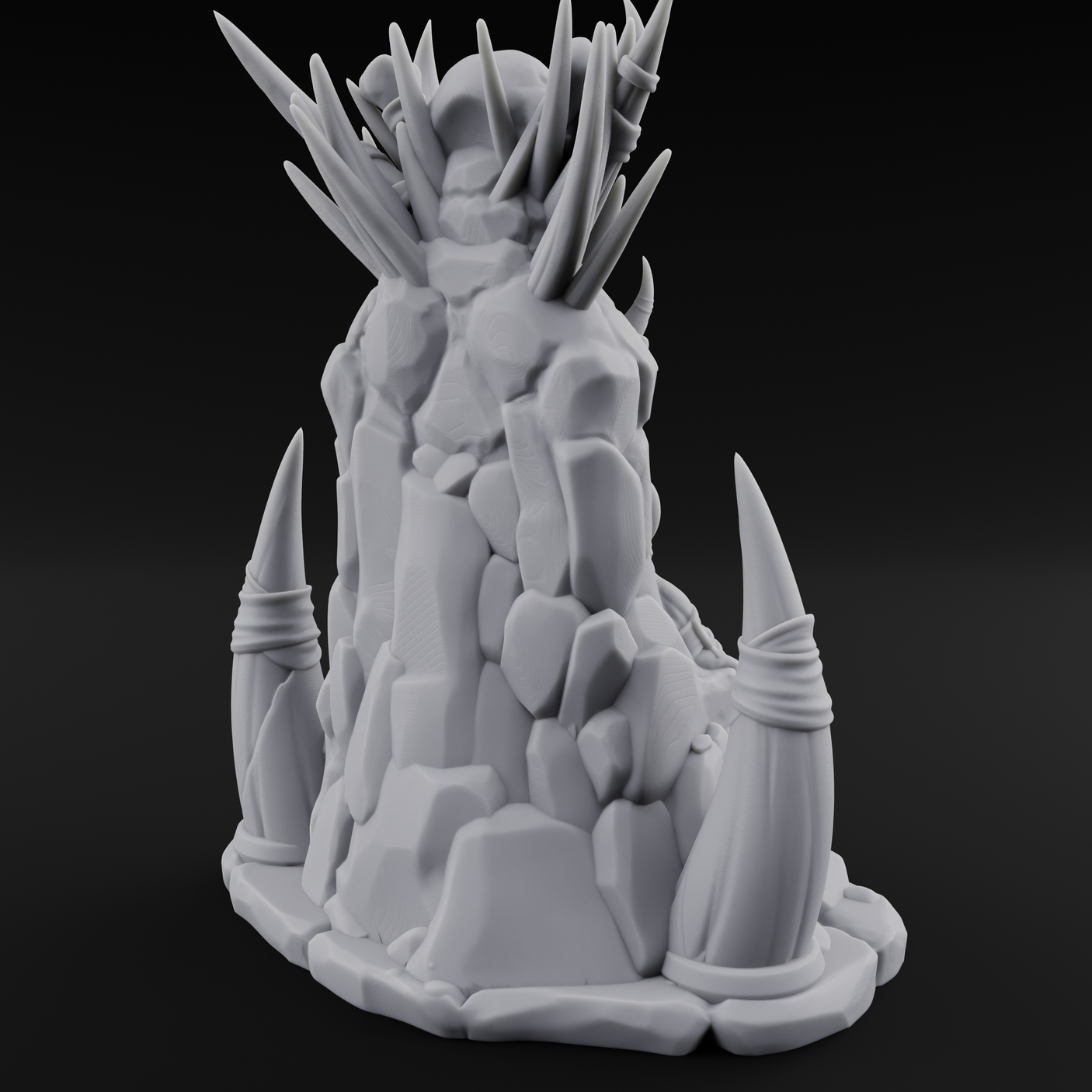 Enthroned Orc Warlord Miniature for Dungeons and Dragons, Pathfinder or other TTRPGs