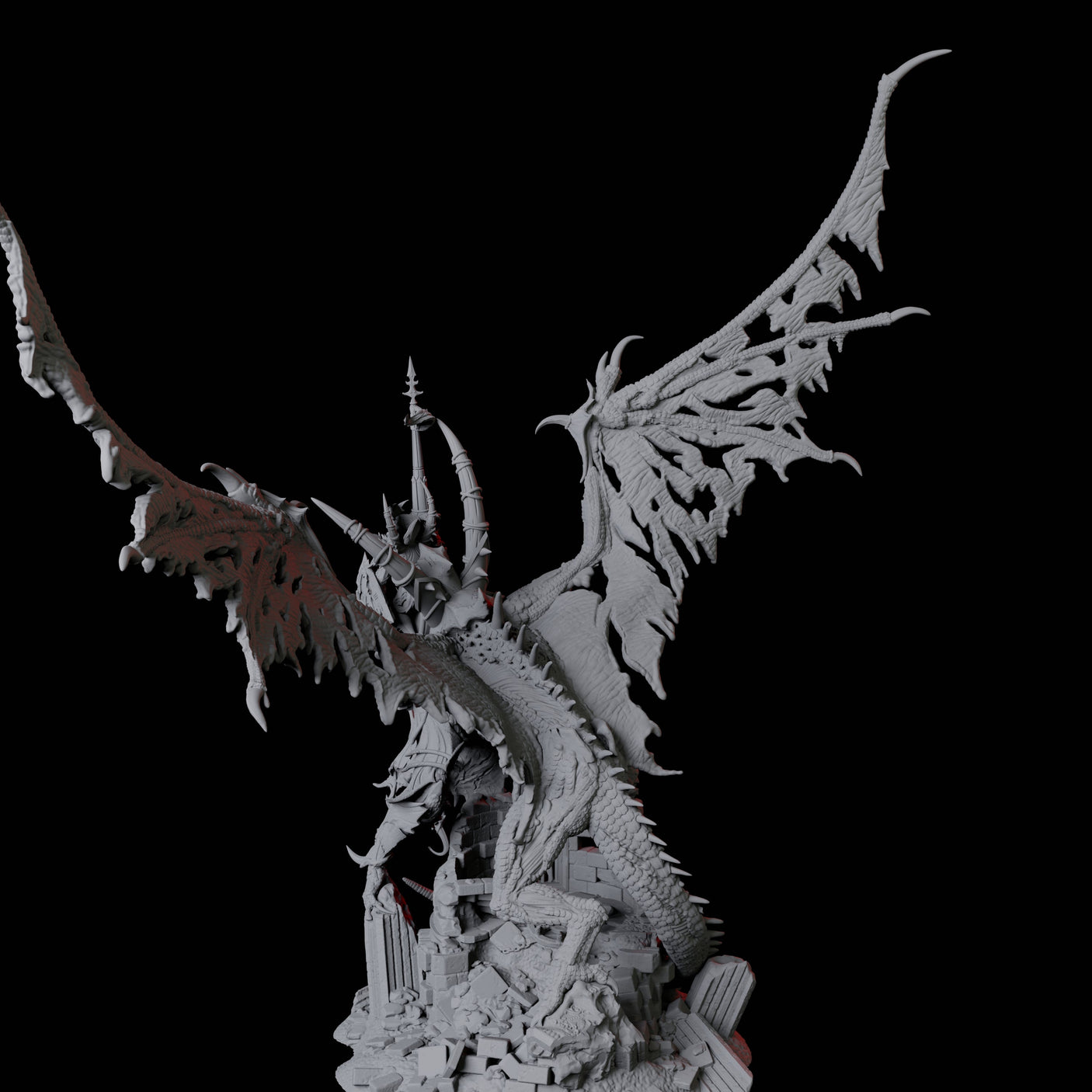 Epic Dracolich with Wraith Miniature for Dungeons and Dragons, Pathfinder or other TTRPGs