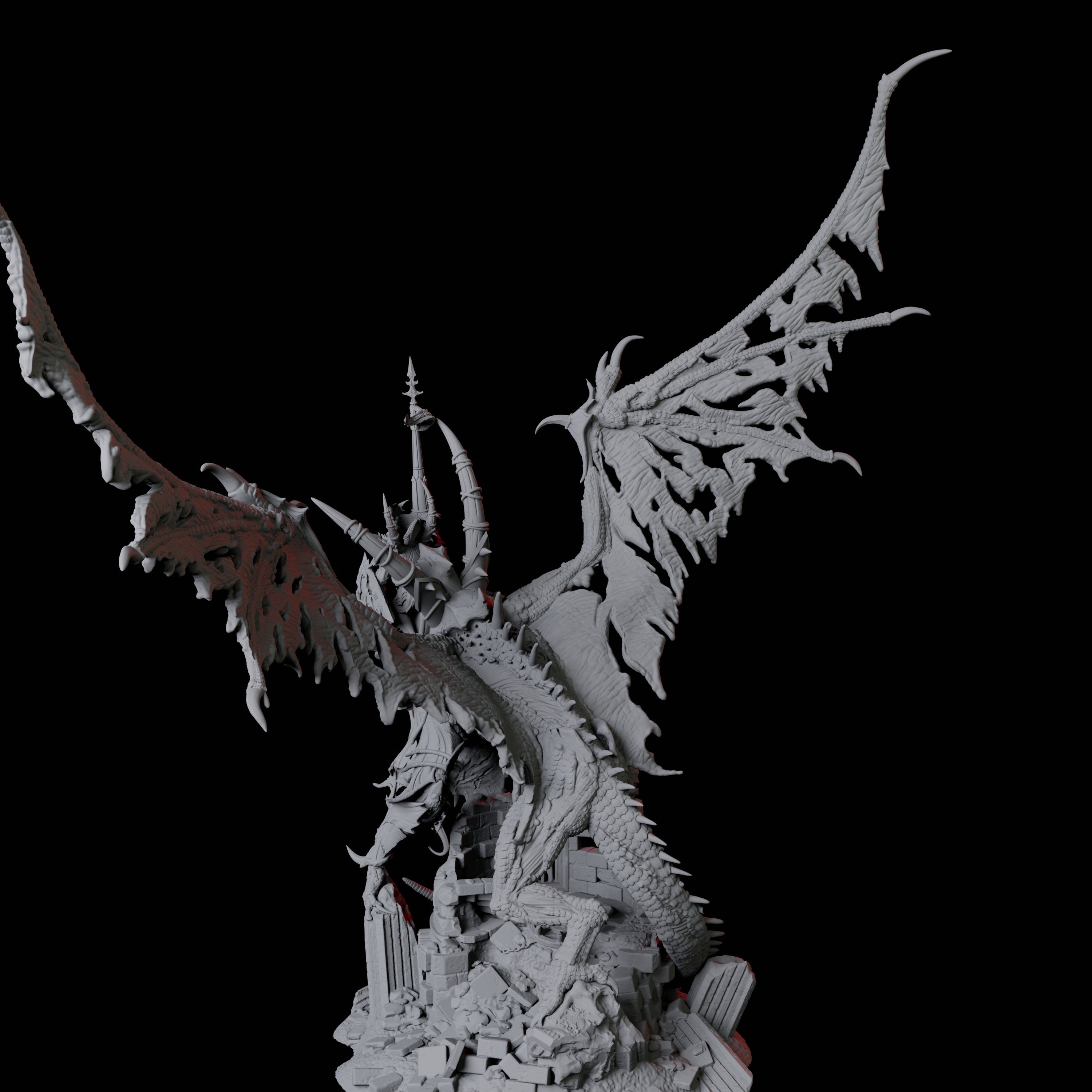 Epic Dracolich with Wraith Miniature for Dungeons and Dragons, Pathfinder or other TTRPGs