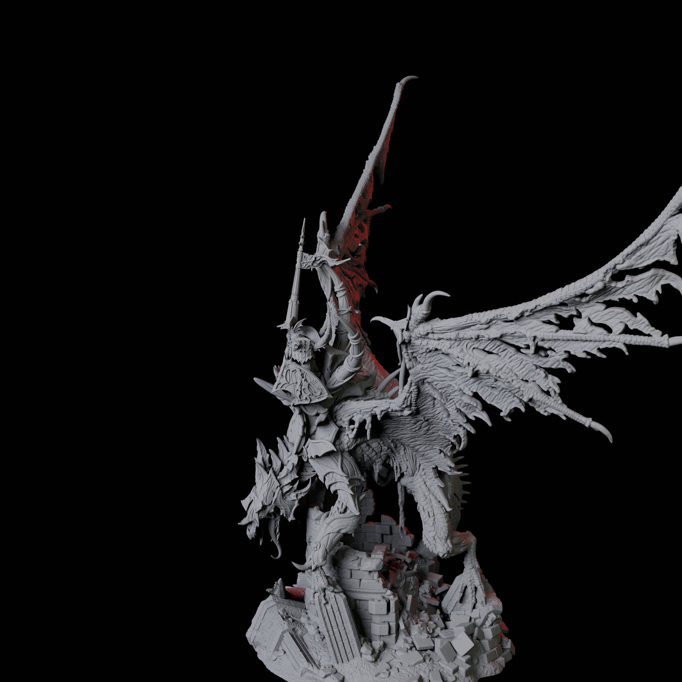 Epic Dracolich with Wraith Miniature for Dungeons and Dragons, Pathfinder or other TTRPGs