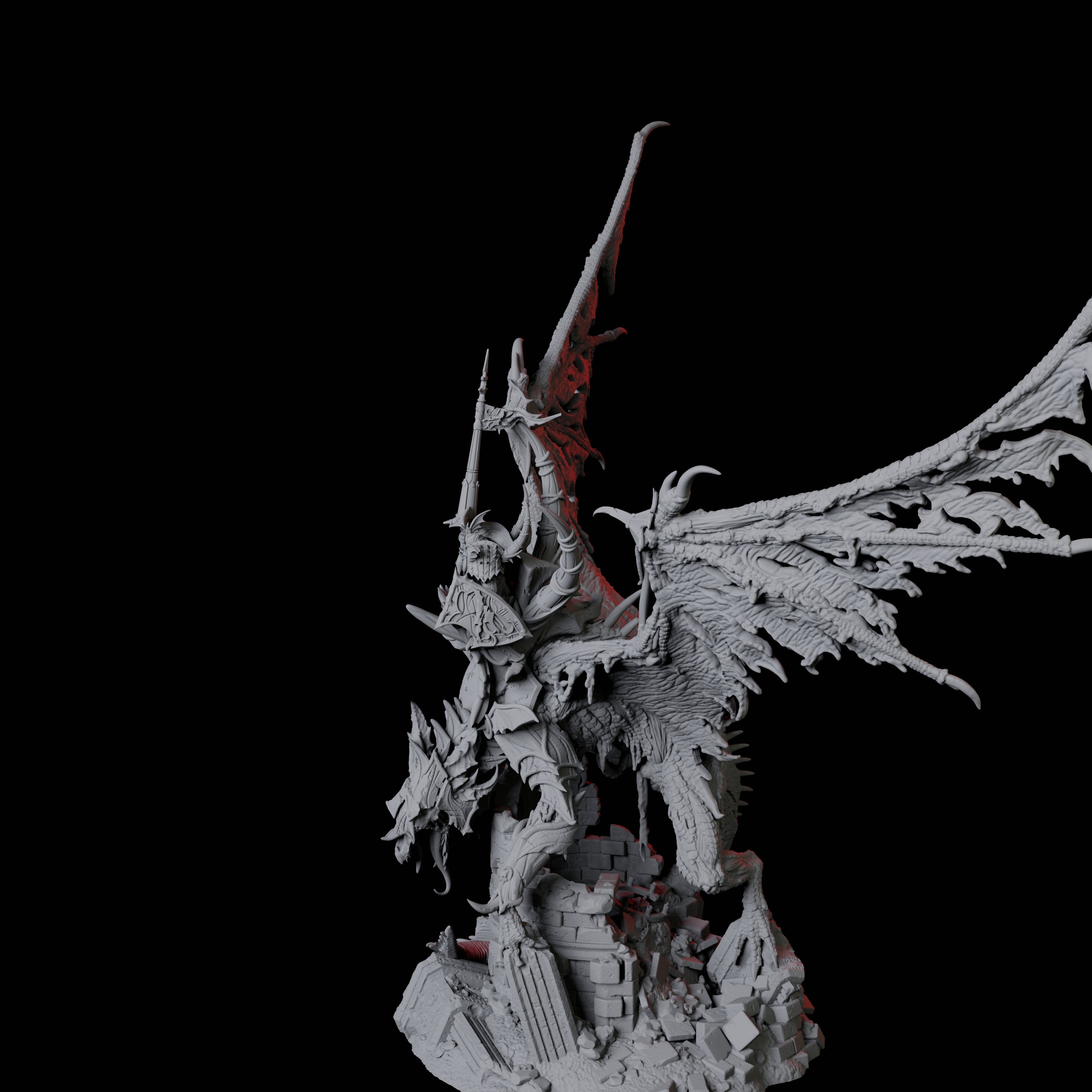Epic Dracolich with Wraith Miniature for Dungeons and Dragons, Pathfinder or other TTRPGs