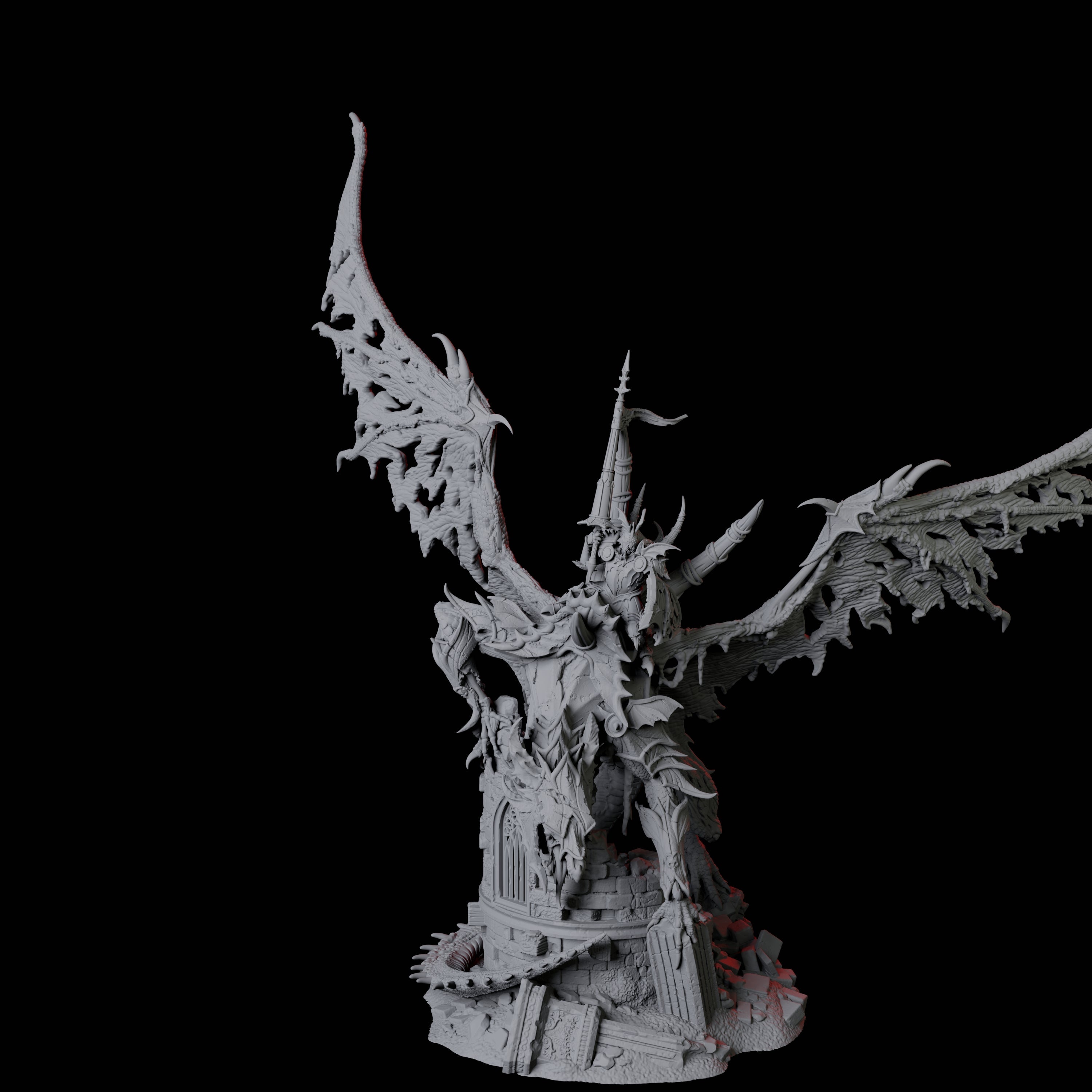 Epic Dracolich with Wraith Miniature for Dungeons and Dragons, Pathfinder or other TTRPGs
