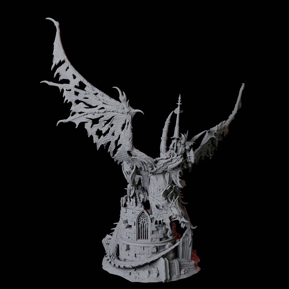 Epic Dracolich with Wraith Miniature for Dungeons and Dragons, Pathfinder or other TTRPGs