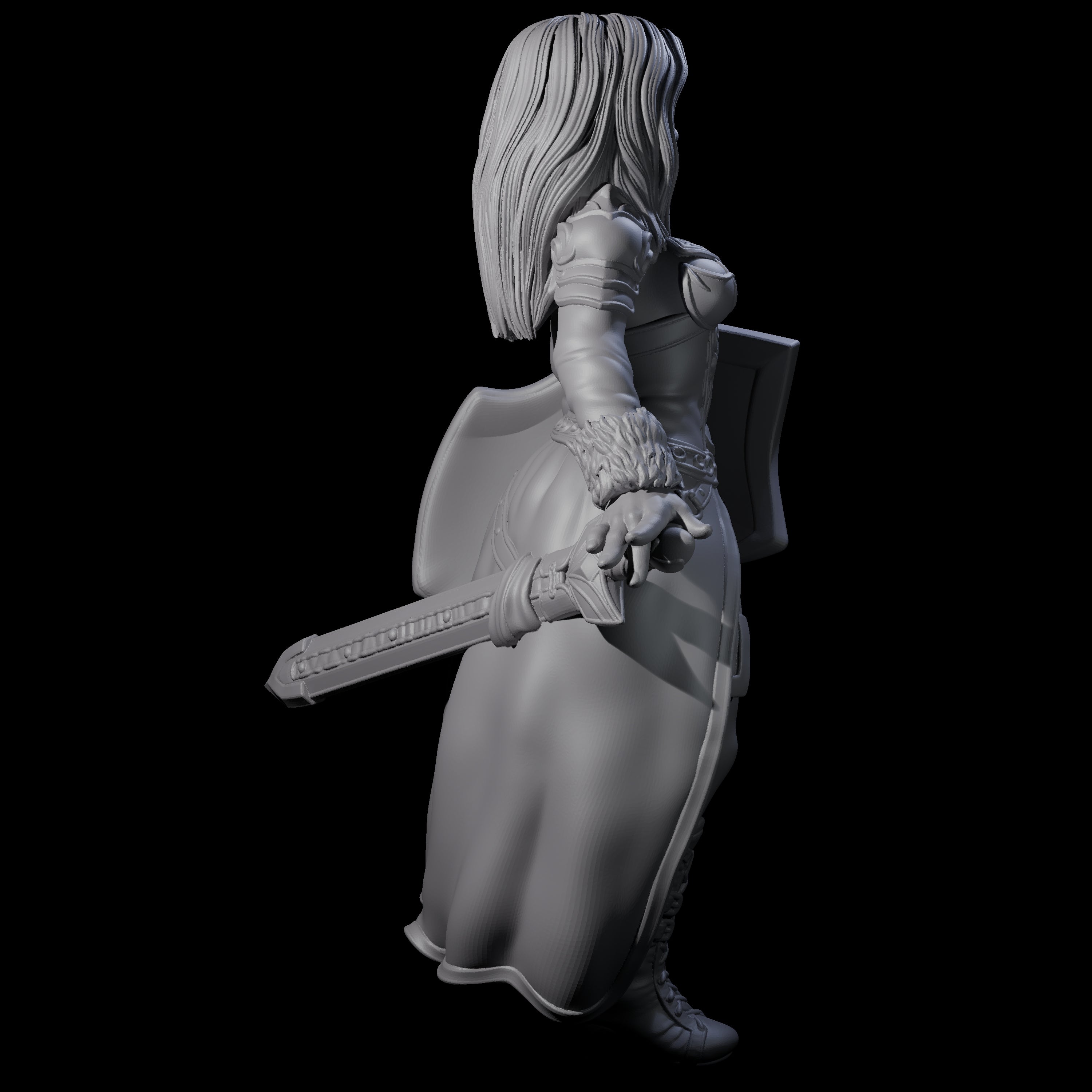 Esabell - Ready to Fight Guard Miniature for Dungeons and Dragons, Pathfinder or other TTRPGs