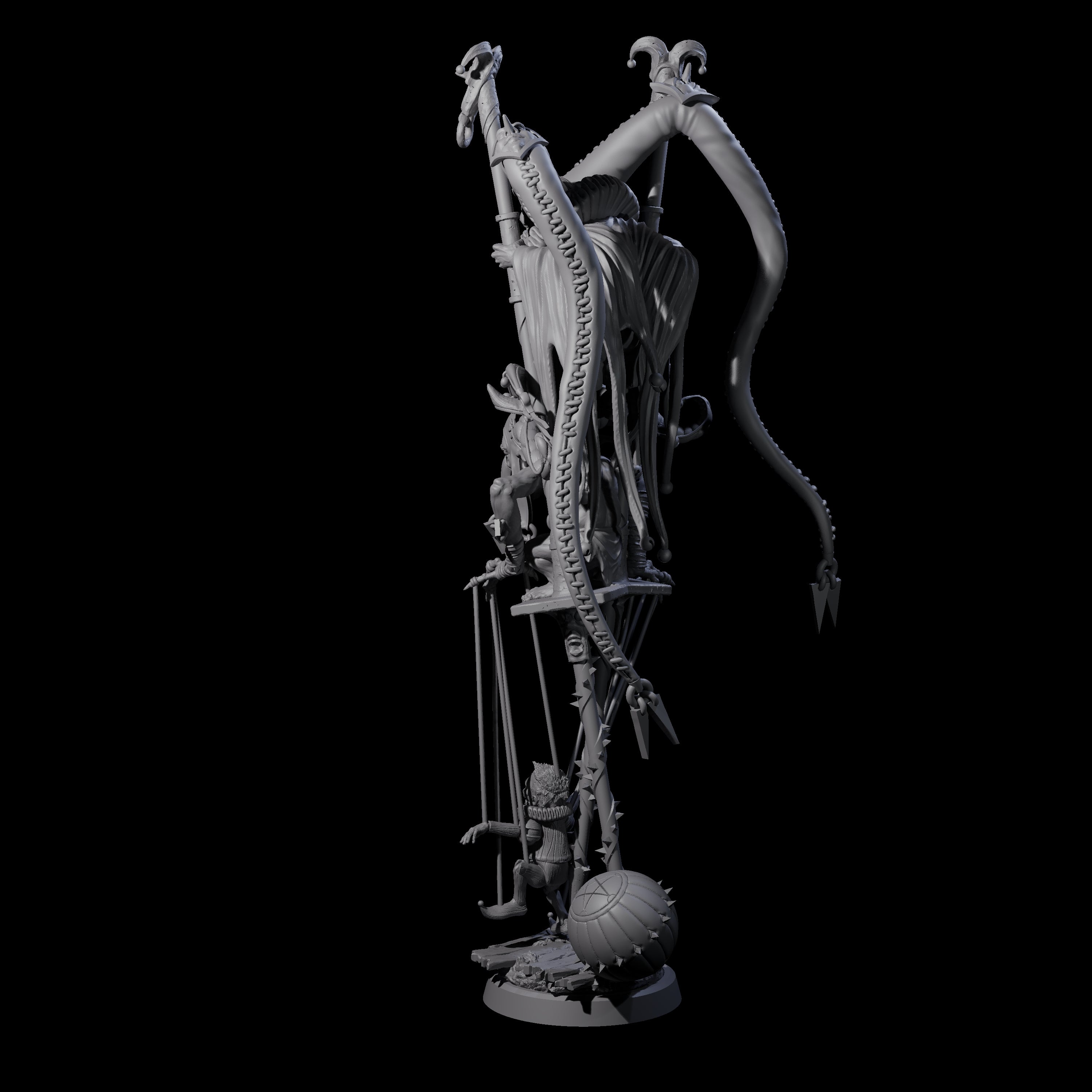 Evil Puppeteering Jesters Miniature for Dungeons and Dragons, Pathfinder or other TTRPGs