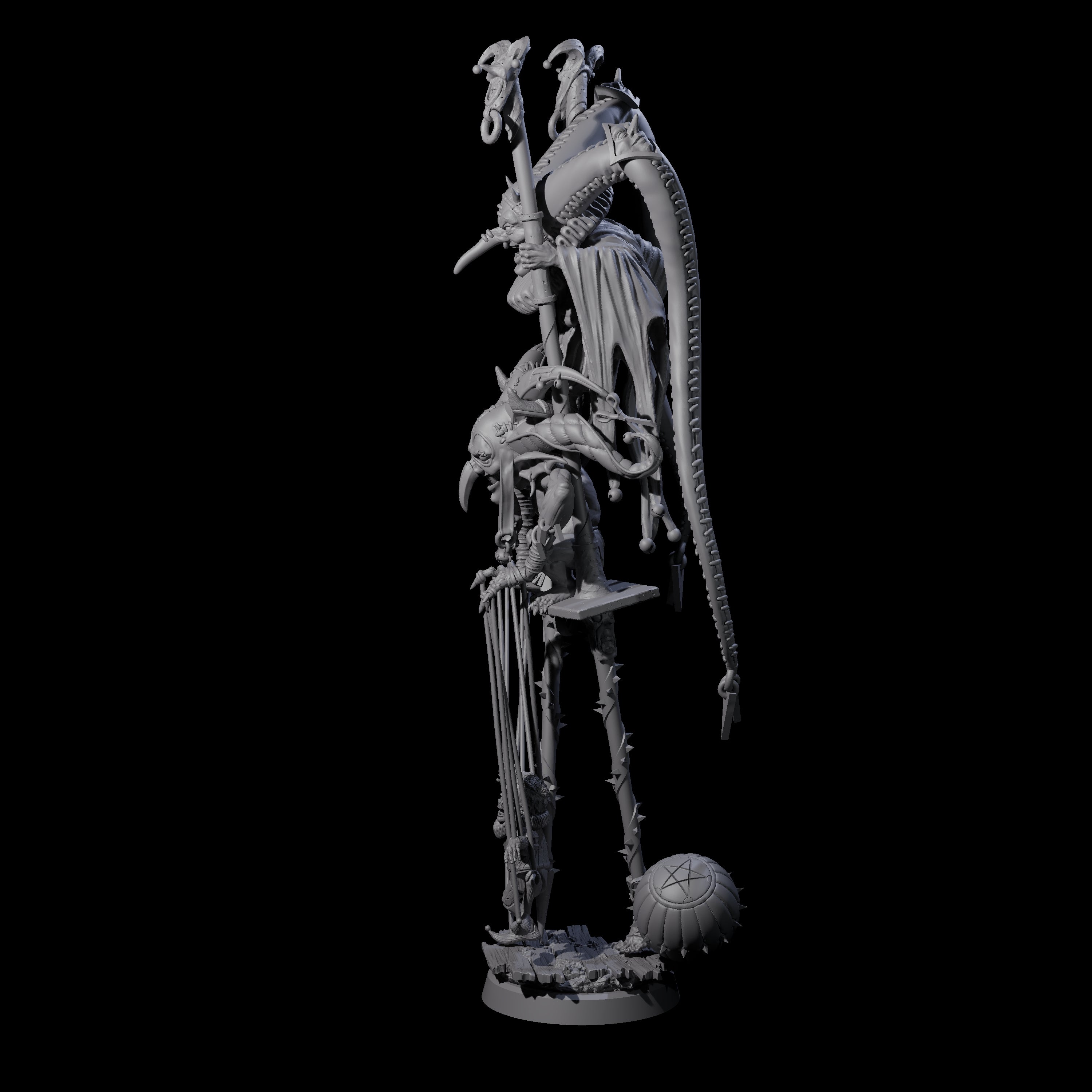Evil Puppeteering Jesters Miniature for Dungeons and Dragons, Pathfinder or other TTRPGs