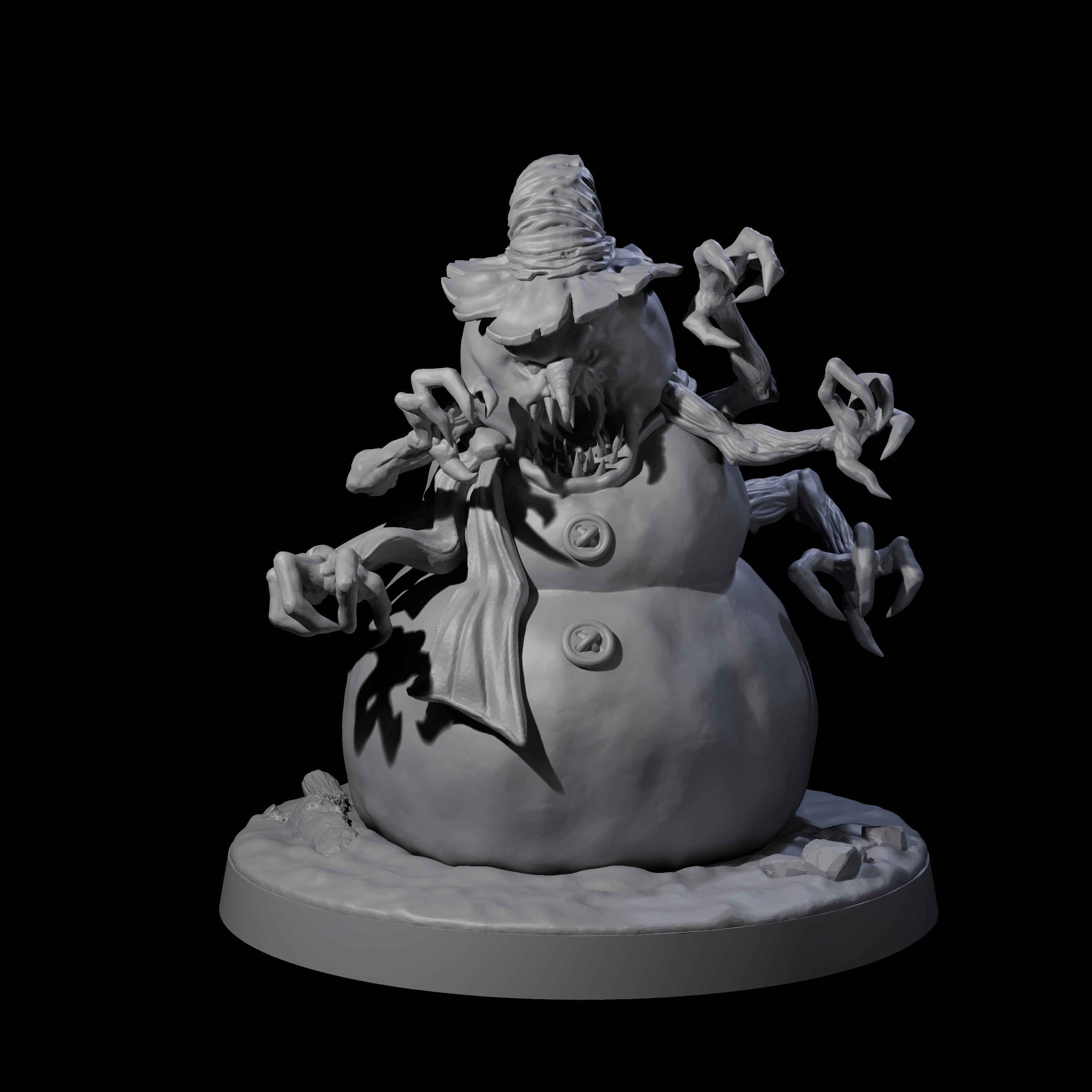 Evil Snowman Miniature for Dungeons and Dragons, Pathfinder or other TTRPGs