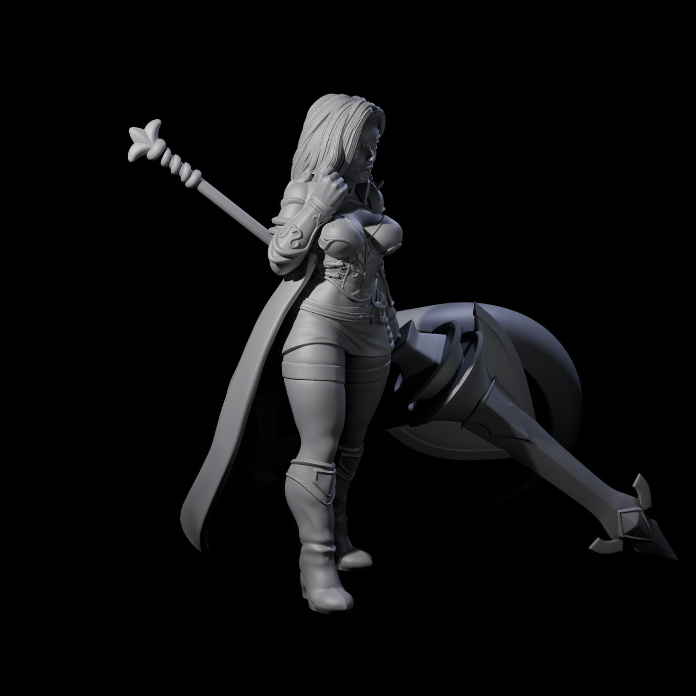 Experienced Lance Fighter Miniature for Dungeons and Dragons, Pathfinder or other TTRPGs