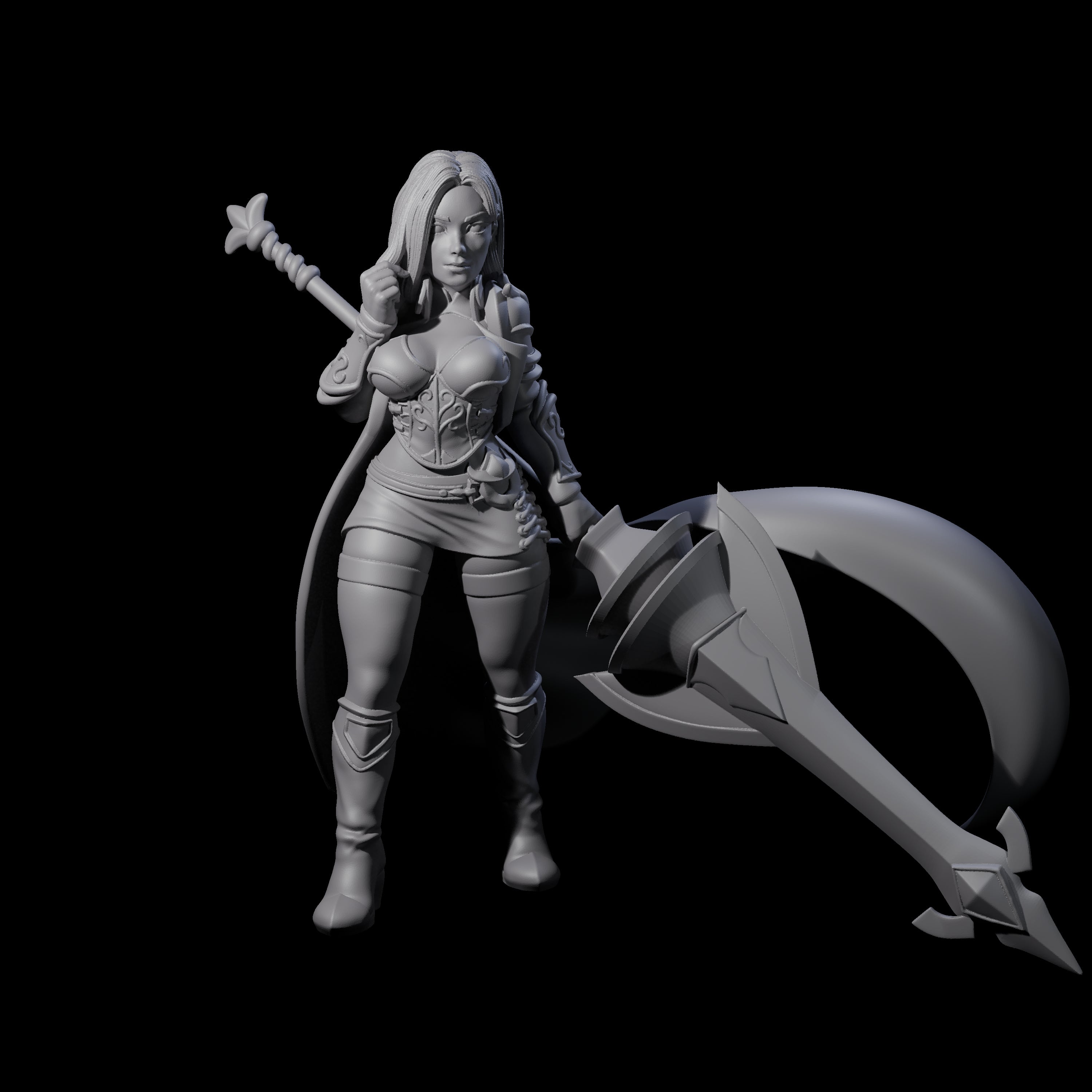 Experienced Lance Fighter Miniature for Dungeons and Dragons, Pathfinder or other TTRPGs