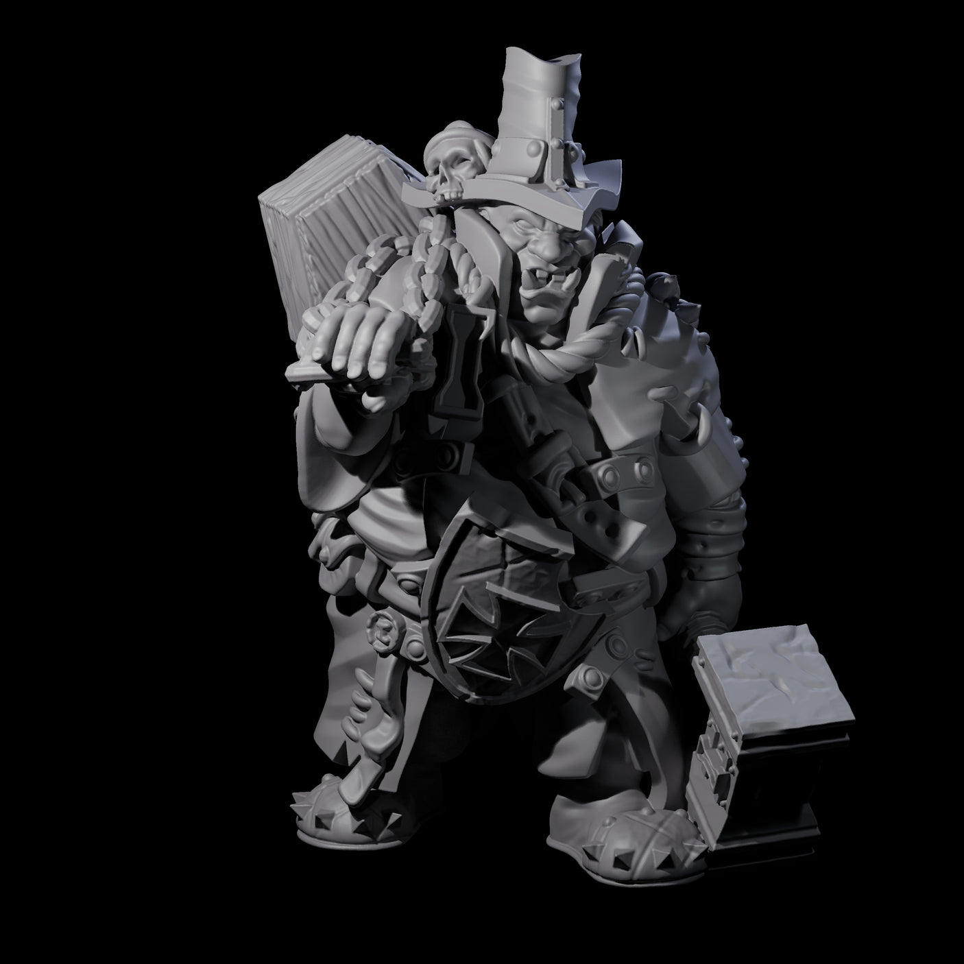Experienced Ogre Witchhunter Miniature for Dungeons and Dragons, Pathfinder or other TTRPGs