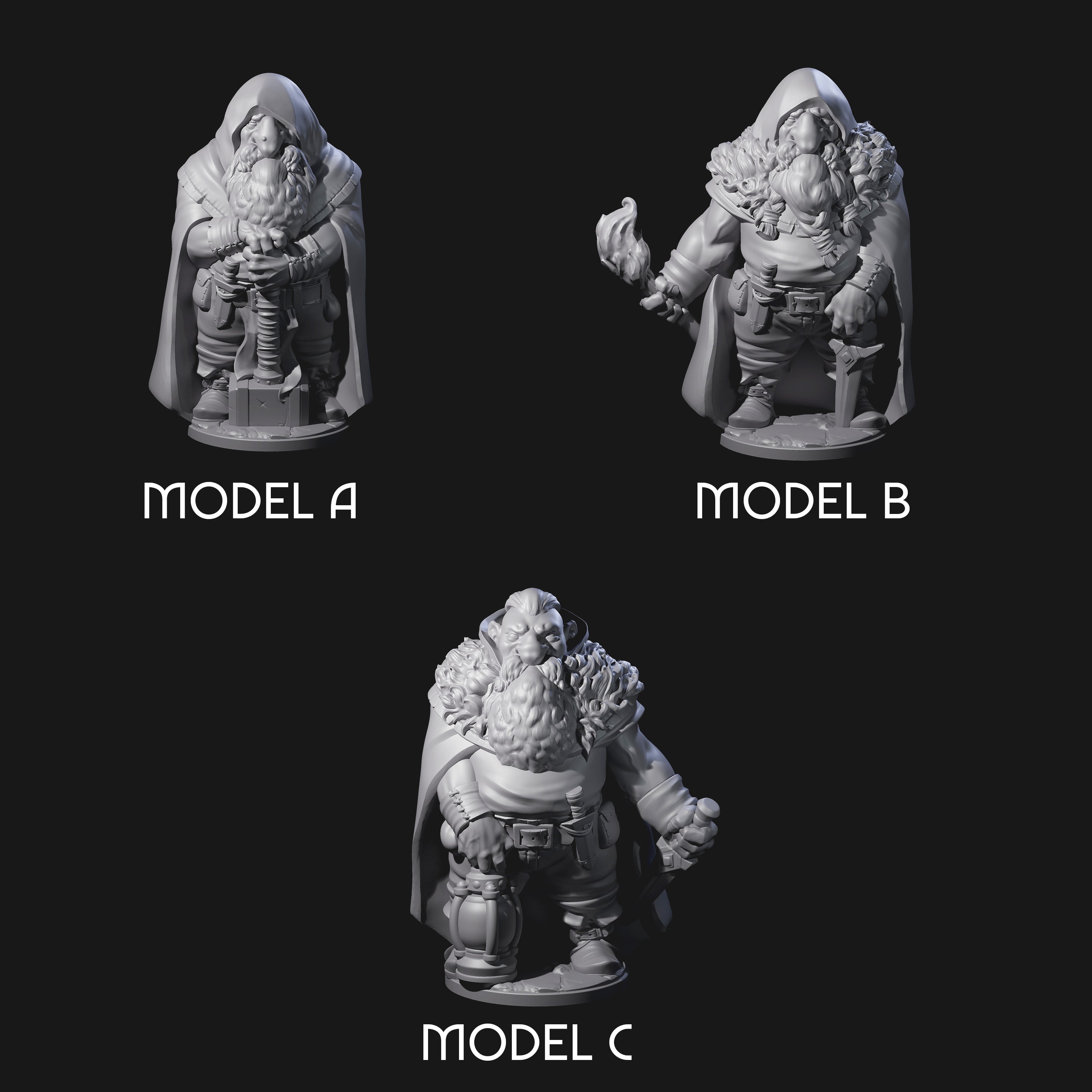 Exploring Dwarf Explorers Miniature for Dungeons and Dragons, Pathfinder or other TTRPGs