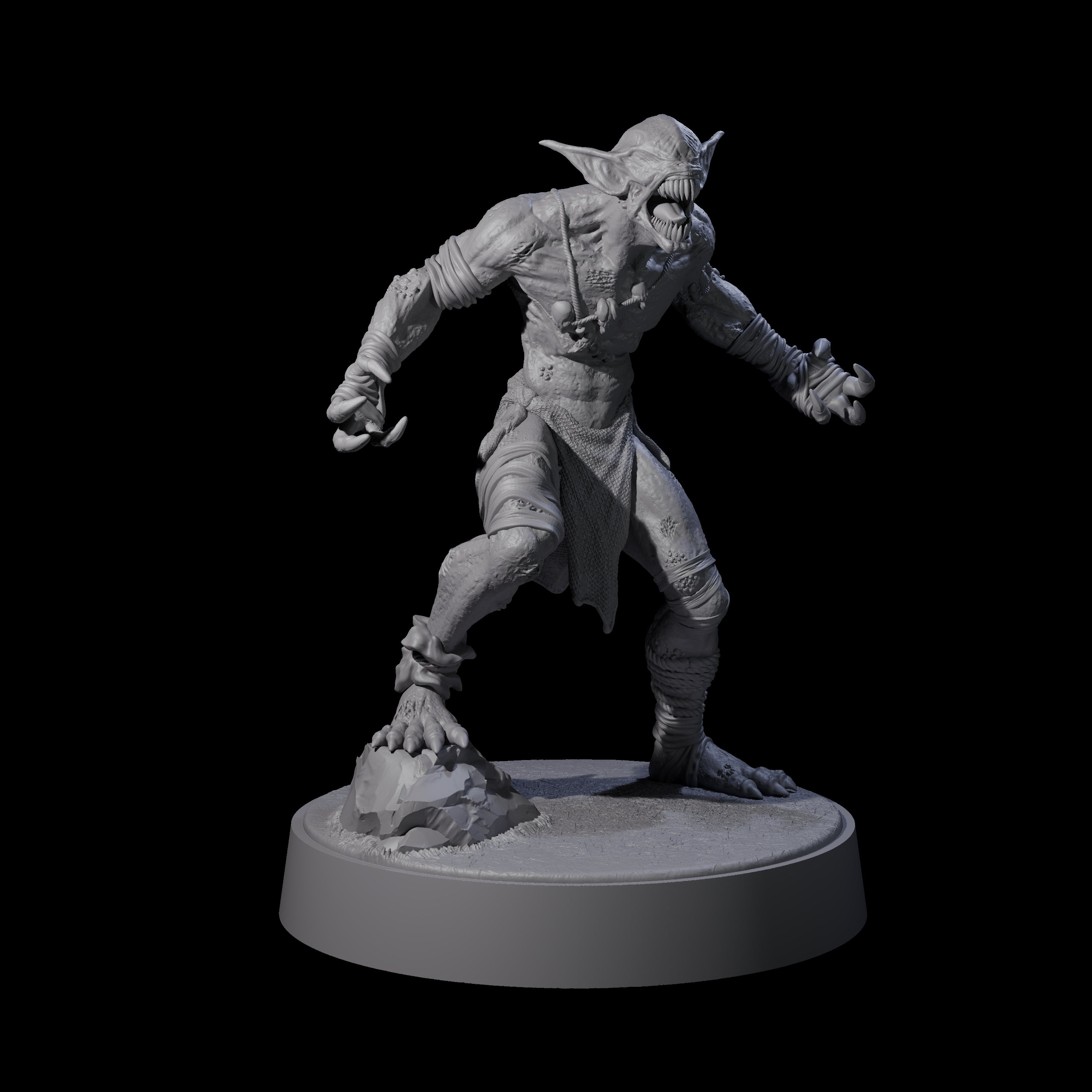 Eyeless Morlock Wretch A Miniature for Dungeons and Dragons, Pathfinder or other TTRPGs