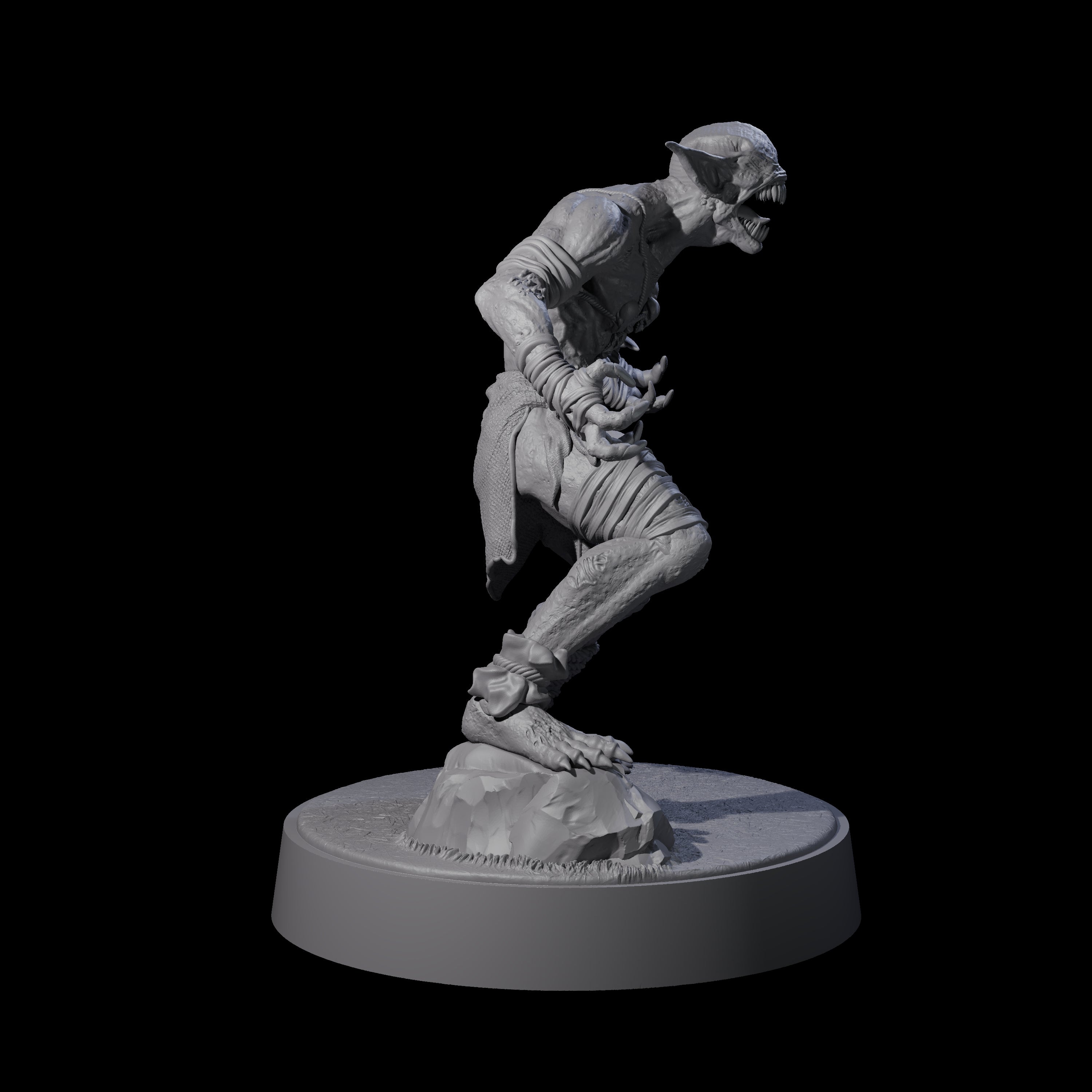 Eyeless Morlock Wretch A Miniature for Dungeons and Dragons, Pathfinder or other TTRPGs