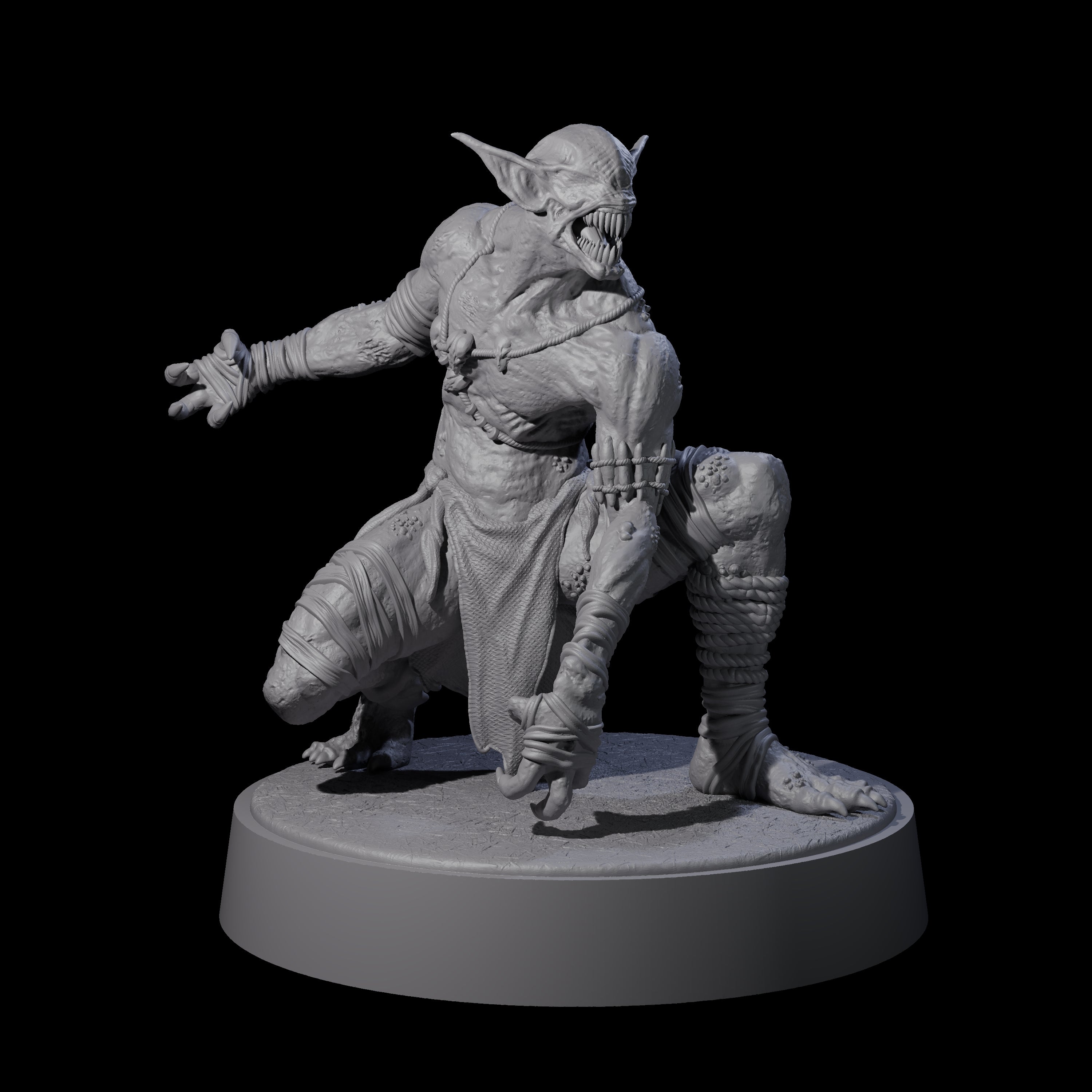 Eyeless Morlock Wretch B Miniature for Dungeons and Dragons, Pathfinder or other TTRPGs