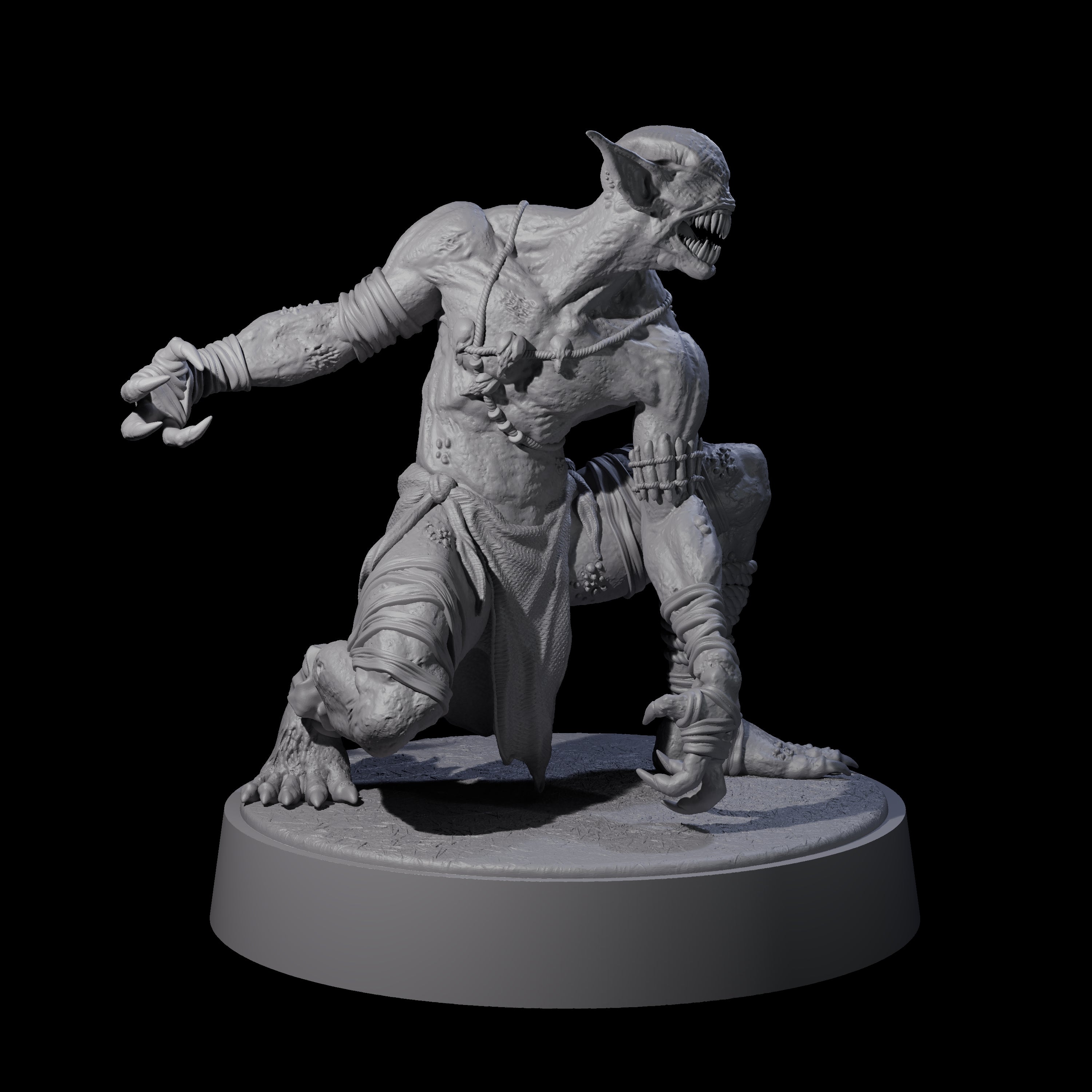 Eyeless Morlock Wretch B Miniature for Dungeons and Dragons, Pathfinder or other TTRPGs