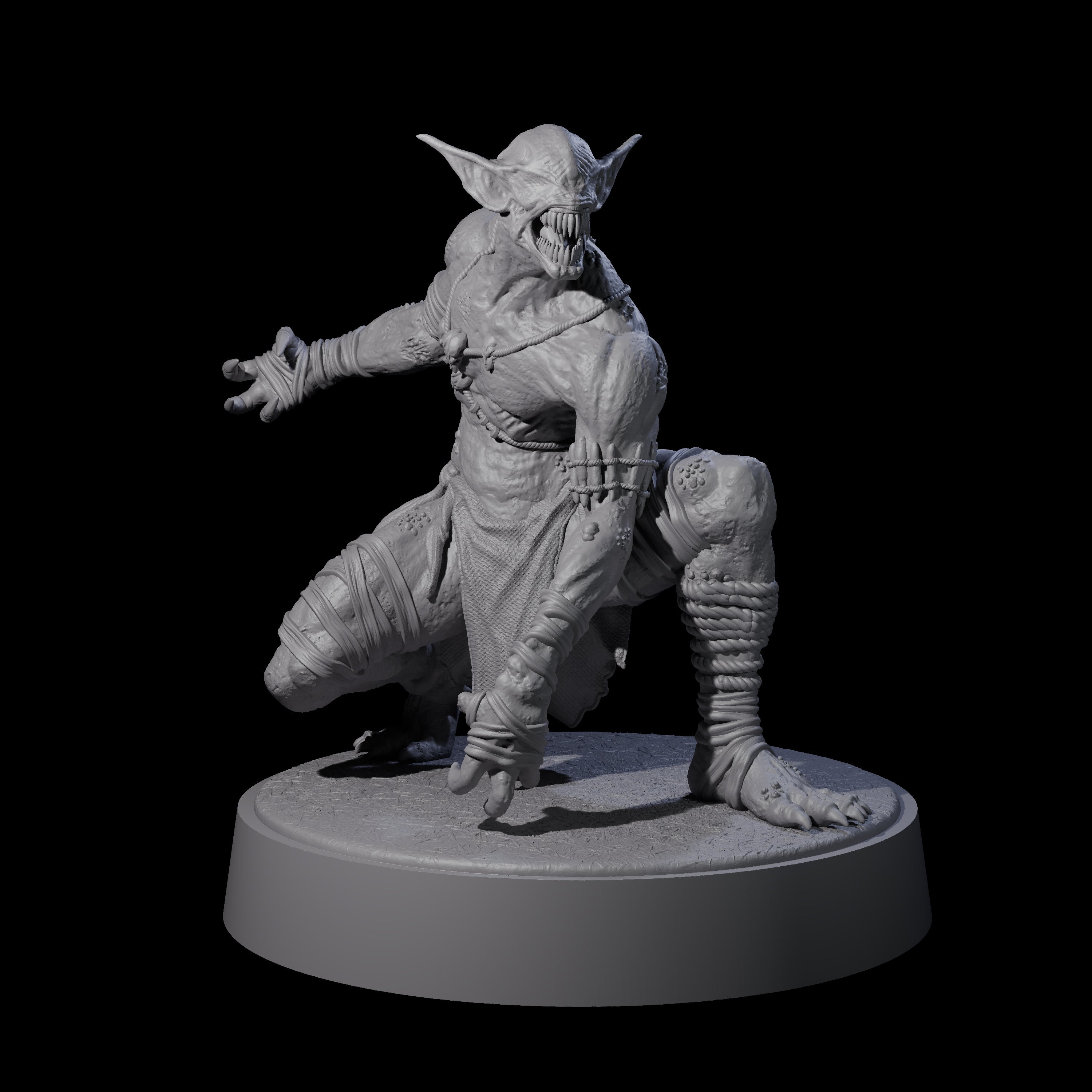 Eyeless Morlock Wretch B Miniature for Dungeons and Dragons, Pathfinder or other TTRPGs