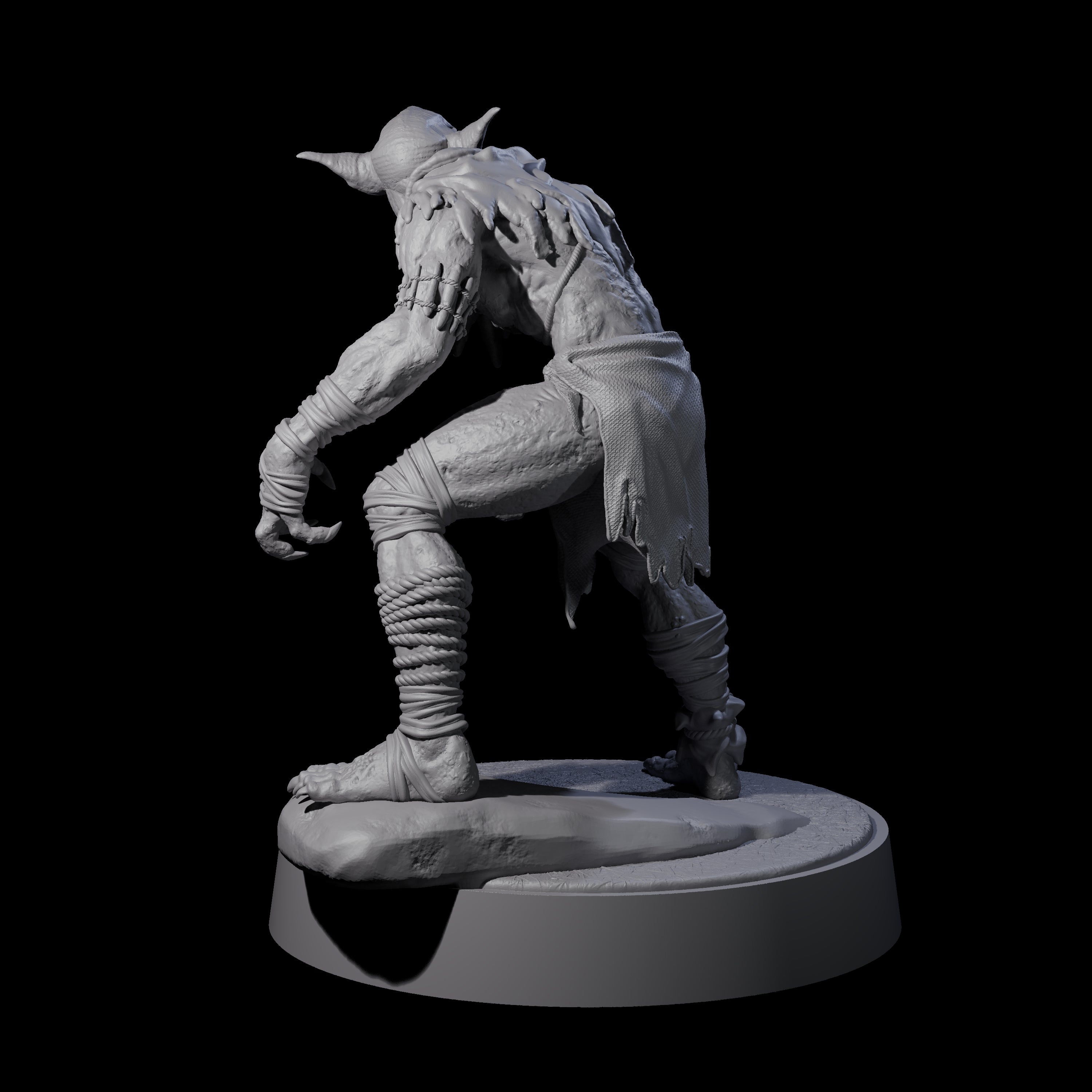 Eyeless Morlock Wretch C Miniature for Dungeons and Dragons, Pathfinder or other TTRPGs