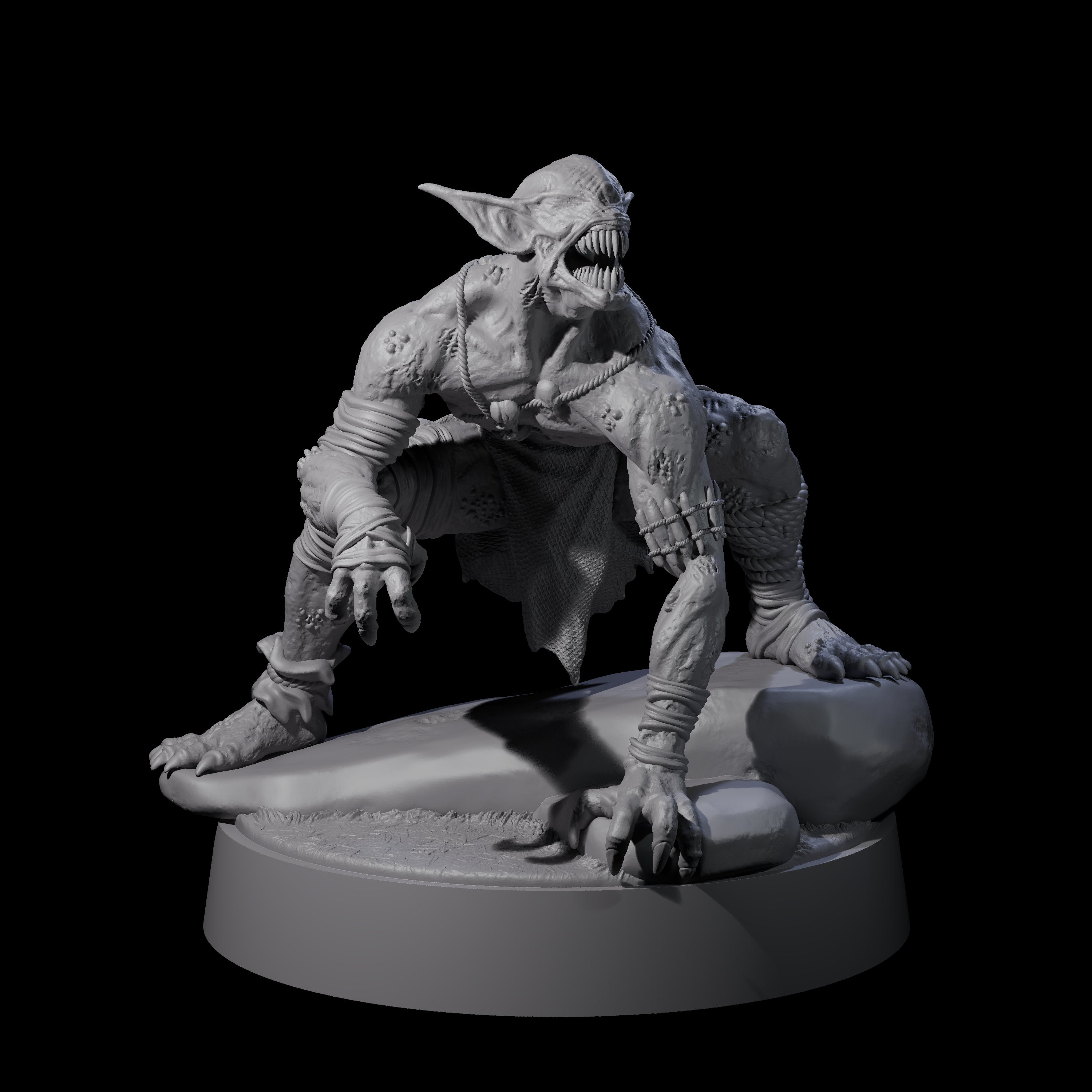 Eyeless Morlock Wretch D Miniature for Dungeons and Dragons, Pathfinder or other TTRPGs