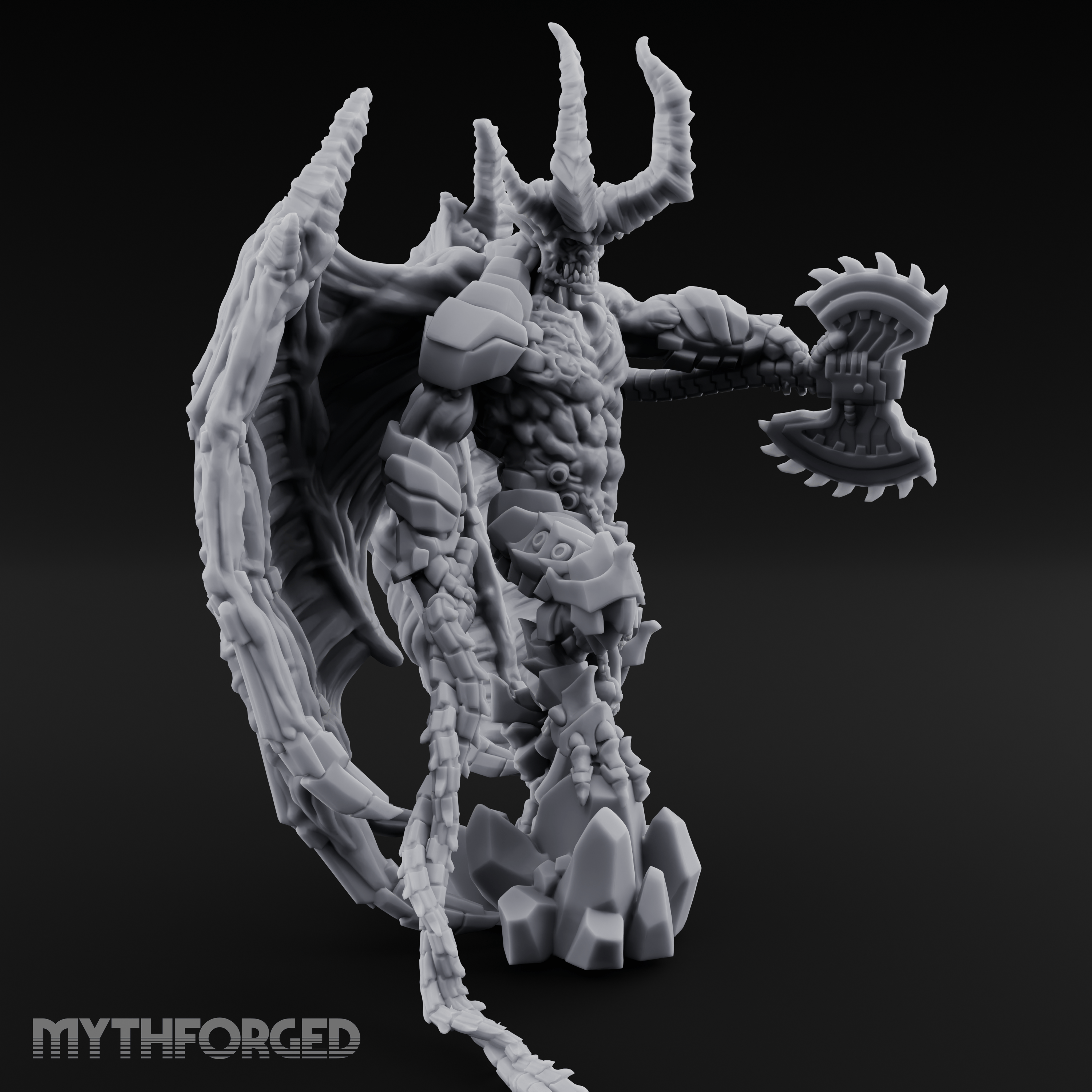 Wings Spread Menacing Demon Lord