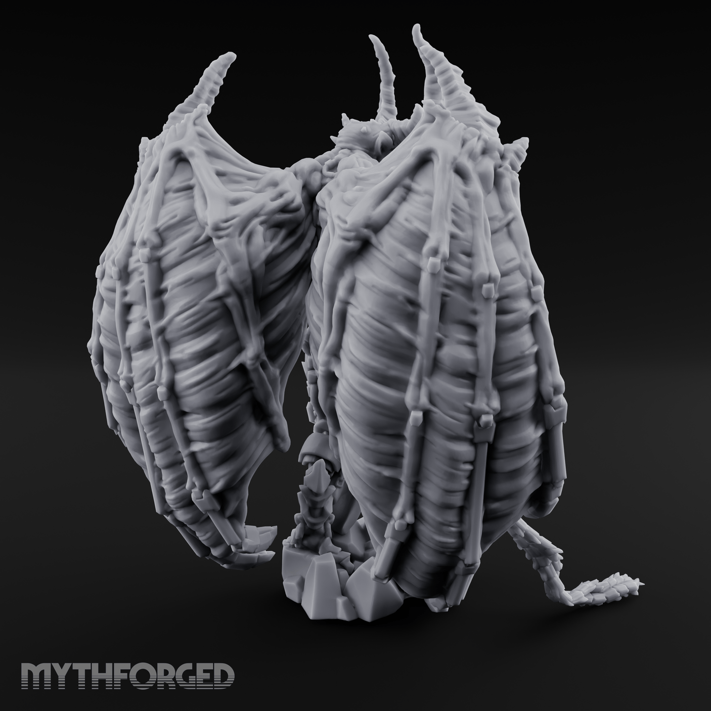 Wings Spread Menacing Demon Lord Miniature for Dungeons and Dragons, Pathfinder or other TTRPGs