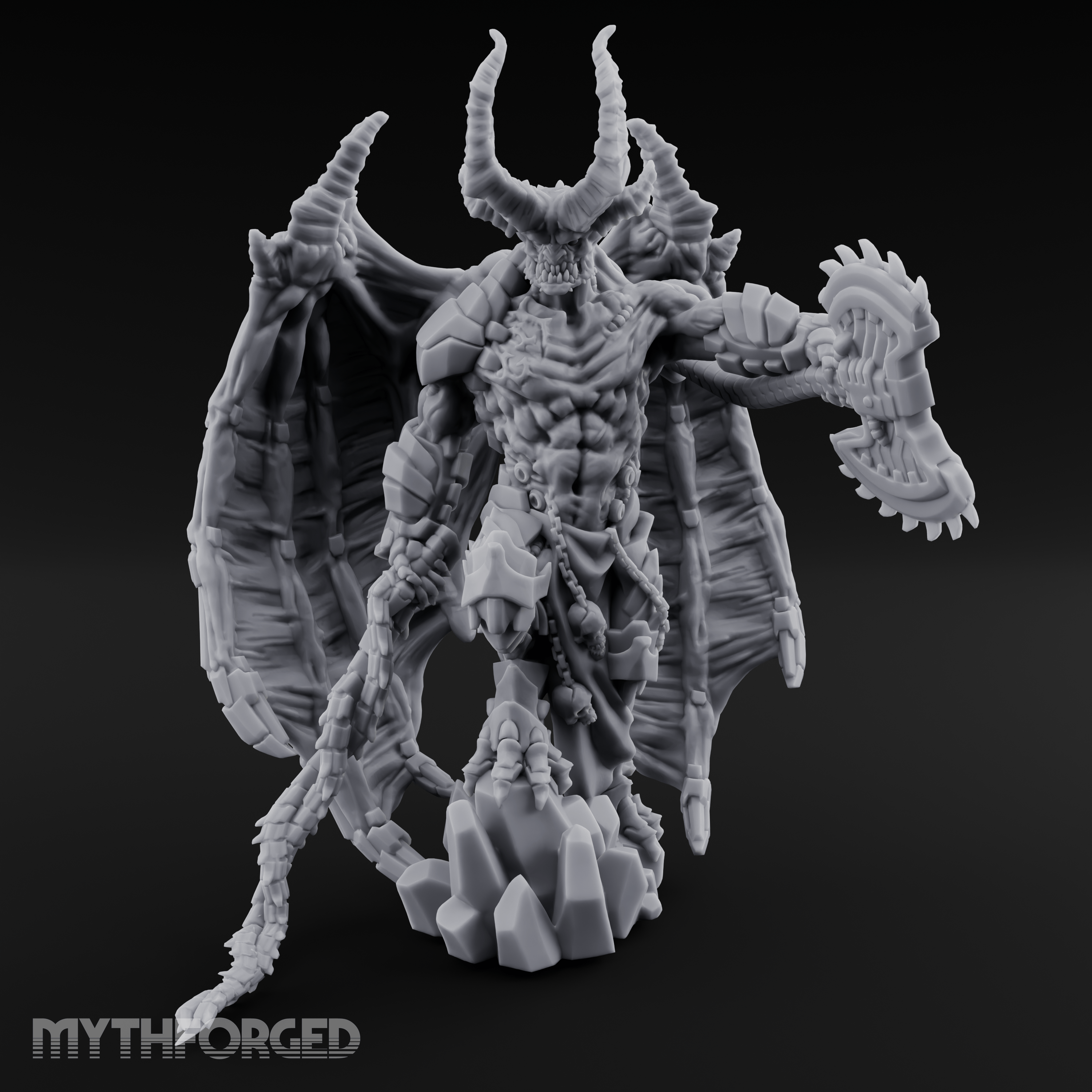 Wings Spread Menacing Demon Lord