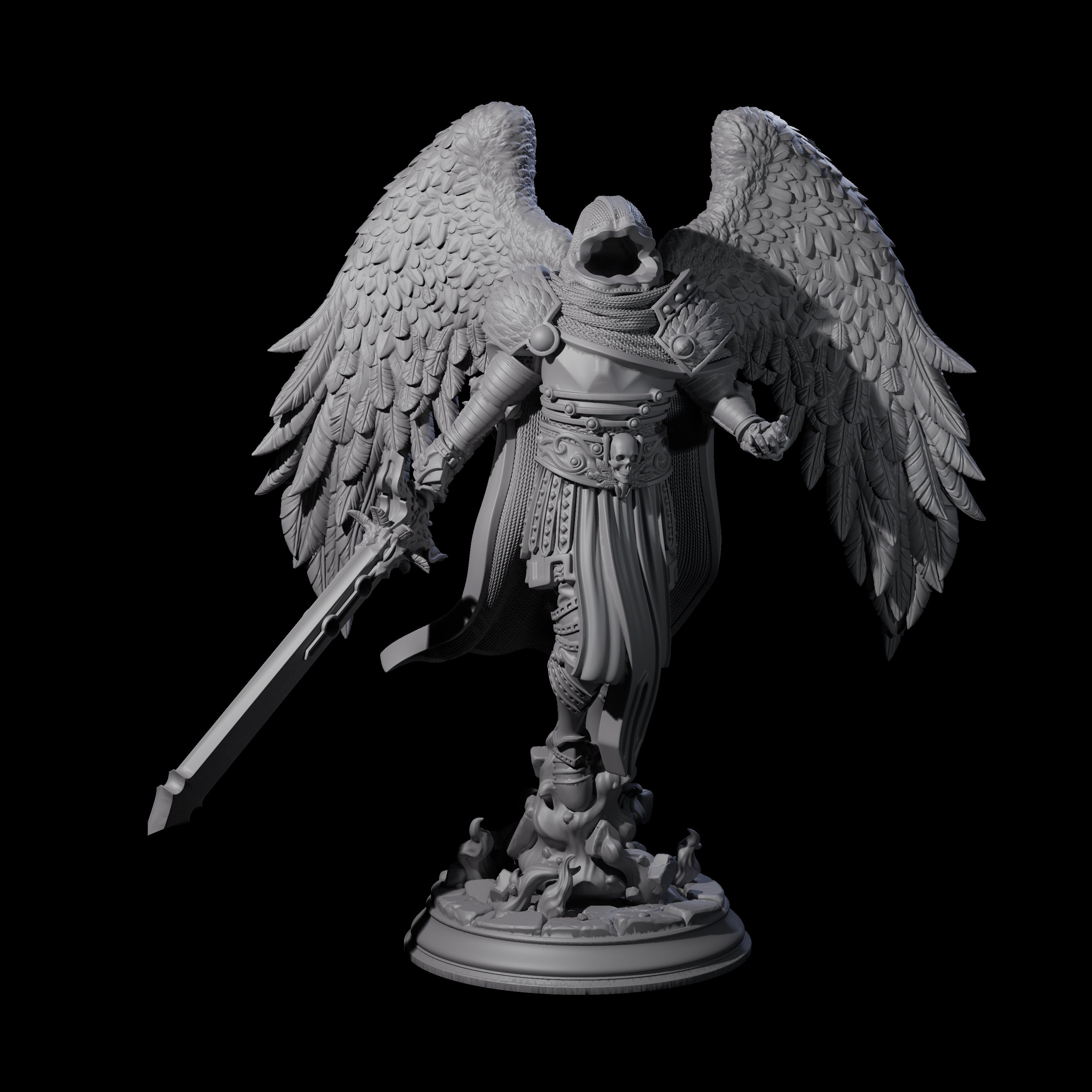 Faceless Angel Miniature for Dungeons and Dragons, Pathfinder or other TTRPGs