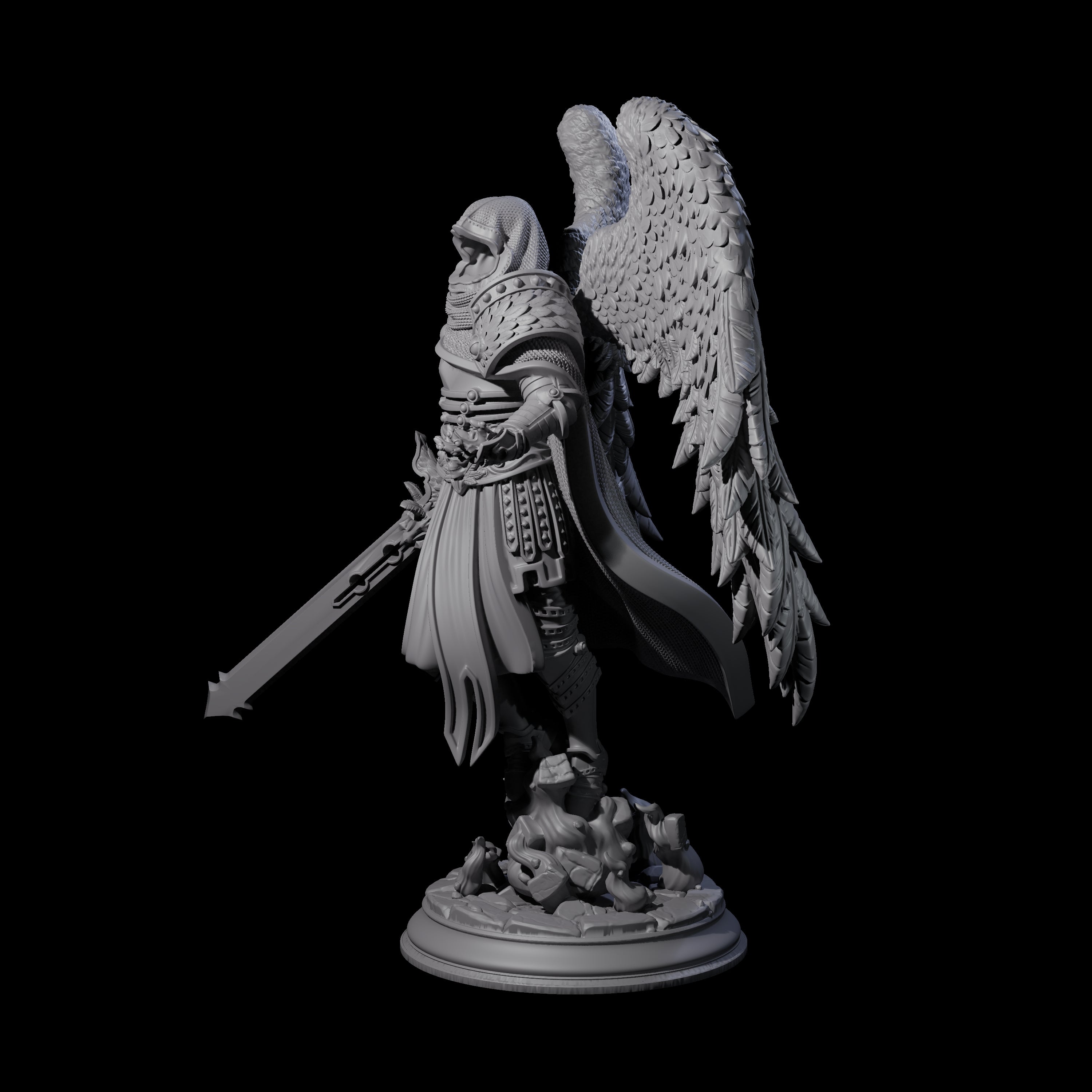 Faceless Angel Miniature for Dungeons and Dragons, Pathfinder or other TTRPGs