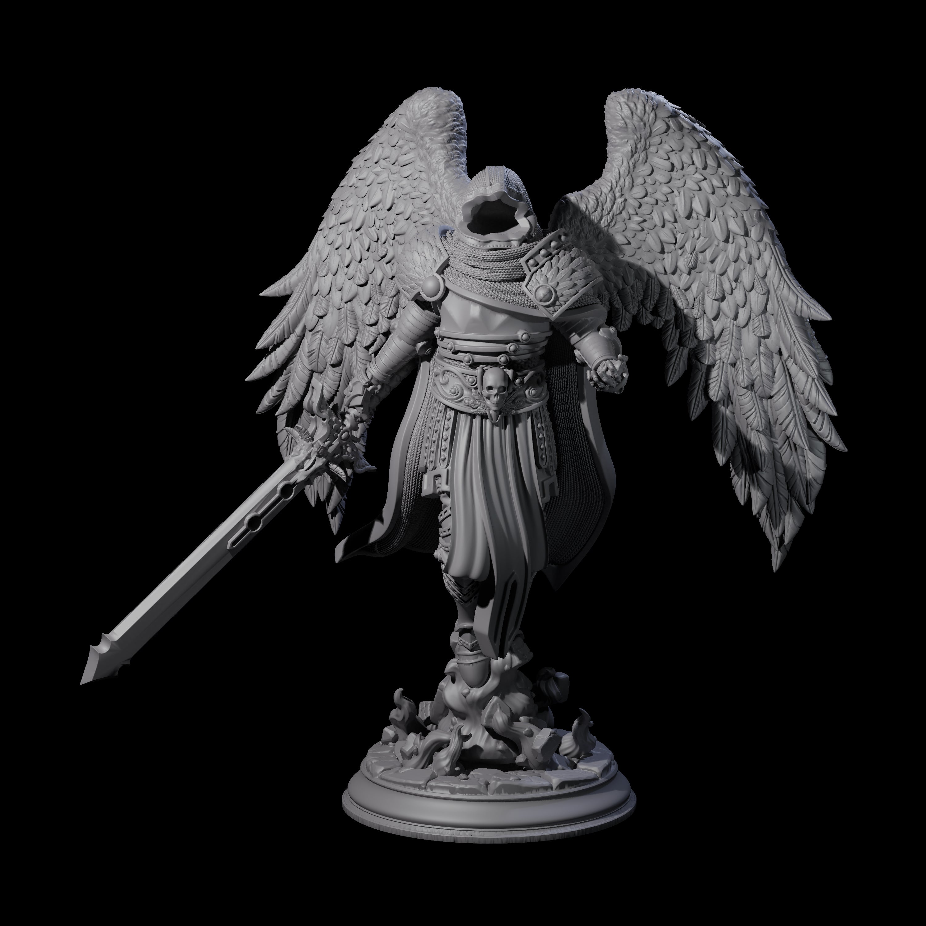 Faceless Angel Miniature for Dungeons and Dragons, Pathfinder or other TTRPGs